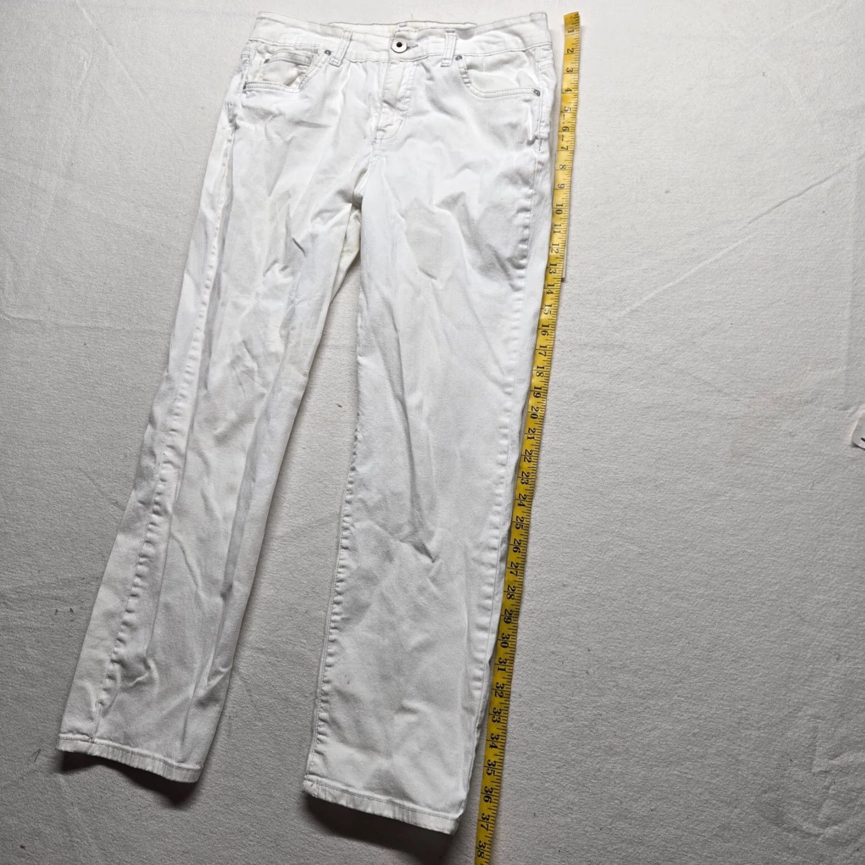Vintage Bandolino Jeans Women's Solid White Pants 10P Petite Adult Size Womens Straight Pant Boys? Size 32" / US 10 / IT 46 - 7 Thumbnail