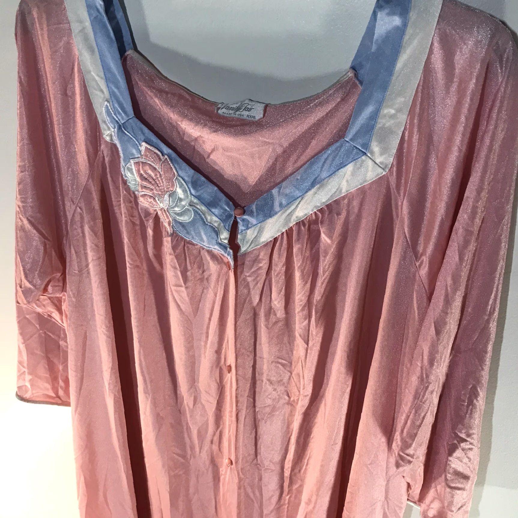 Vintage VINTAGE Vanity Fair Pink Gown Plus Size 3X 1980s Classic Womens Size ONE SIZE - 2 Thumbnail