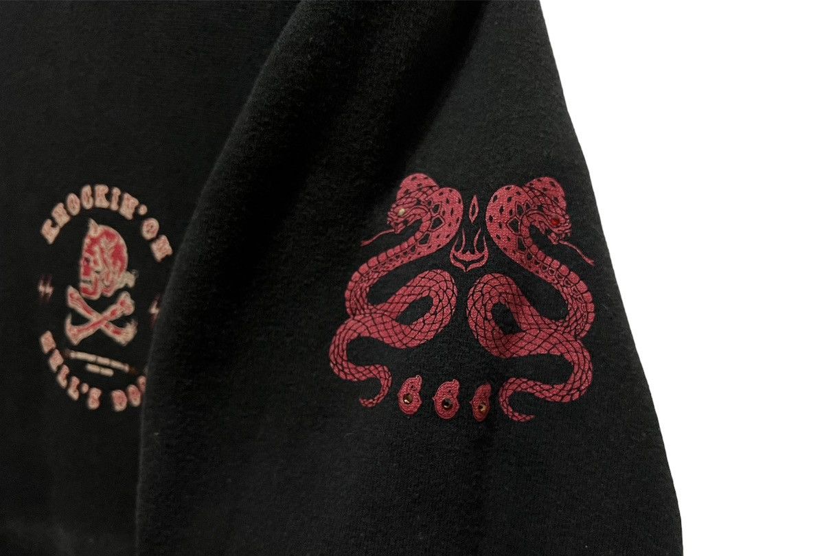 Japanese Brand × Vintage Vintage Knockin On Hell Door Sunfaded Punk Zip Up Sweater Size US M / EU 48-50 / 2 - 7 Thumbnail