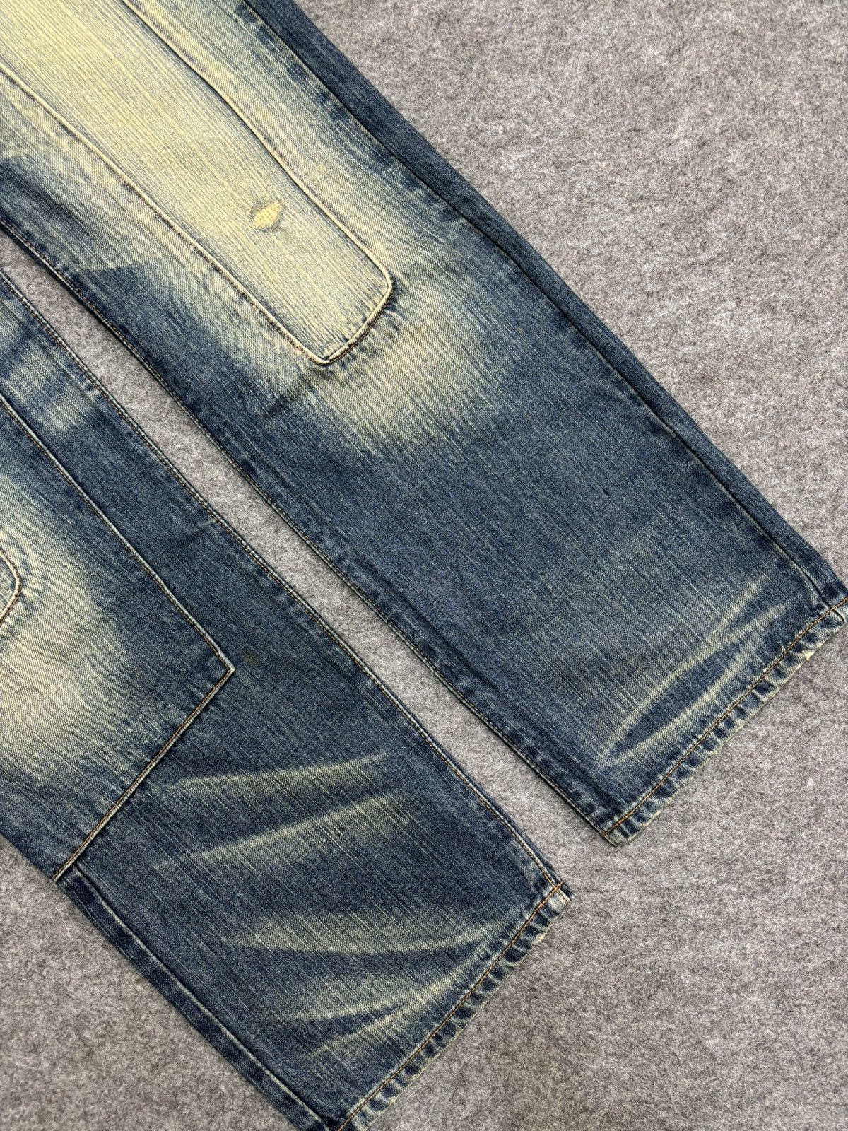 Designer 💥Denim Art💥Artisan MSG Sick Patchwork Stonewash Denim F553 Size US 31 - 12 Thumbnail