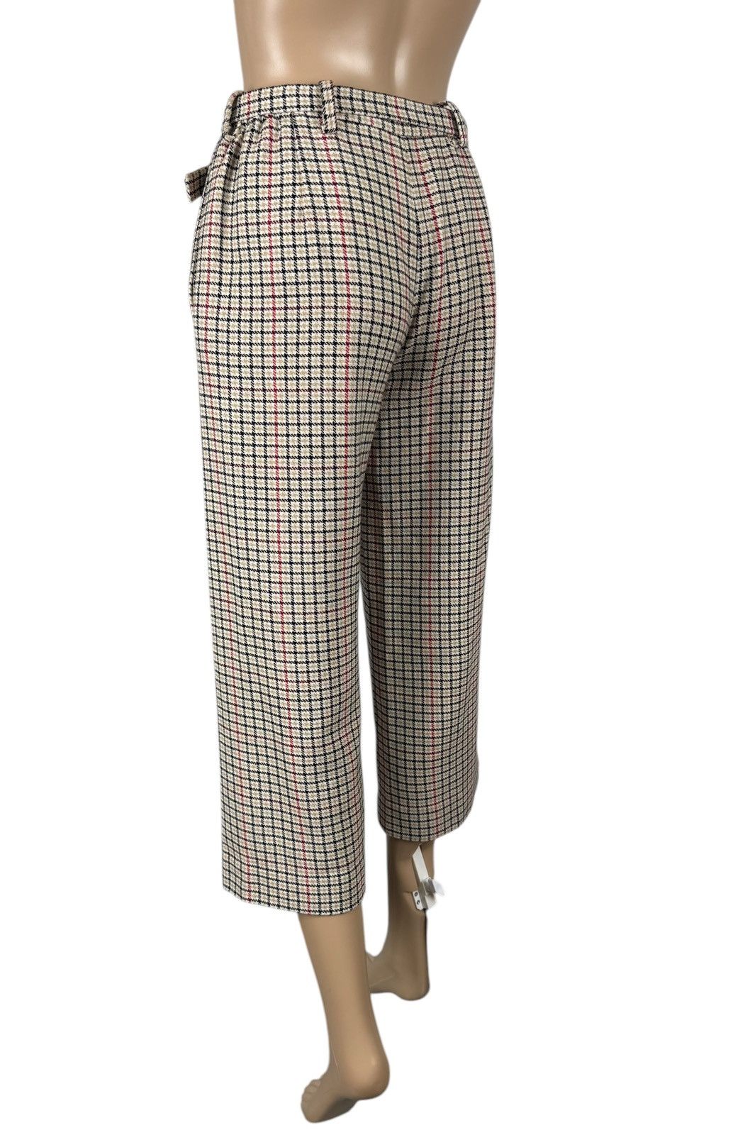 Maje Maje Poldi Plaid Wide Leg Cropped Pants Cotton-Wool size 34 Size 25" / US 0 / IT 36 - 6 Thumbnail
