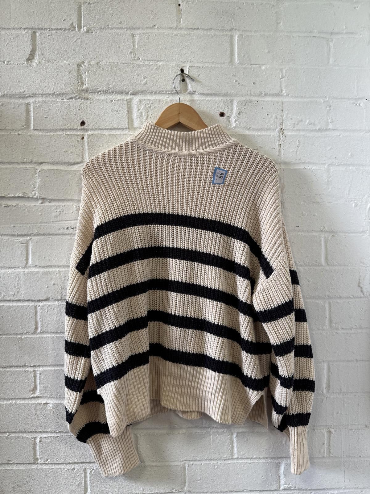Designer Max Selfridge Women's Crew Neck Striped Sweater Size M / US 6-8 / IT 42-44 - 1 Thumbnail
