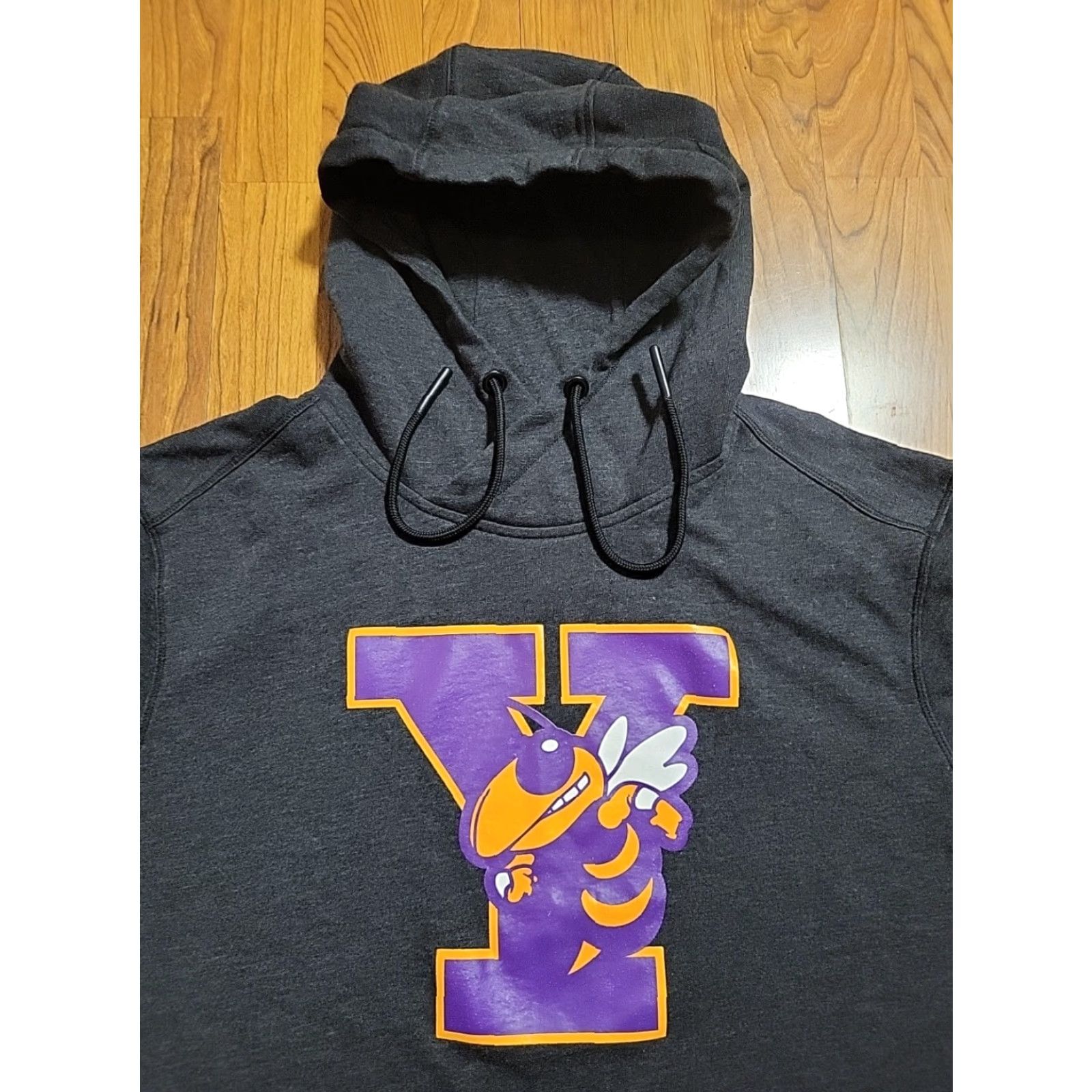 New Era New Era Hoodie Mens XL Gray Cotton Blend Graphic Print Hooded Pullover Drawstring Yellow Jackets 90s Theme Size US XL / EU 56 / 4 - 2 Thumbnail
