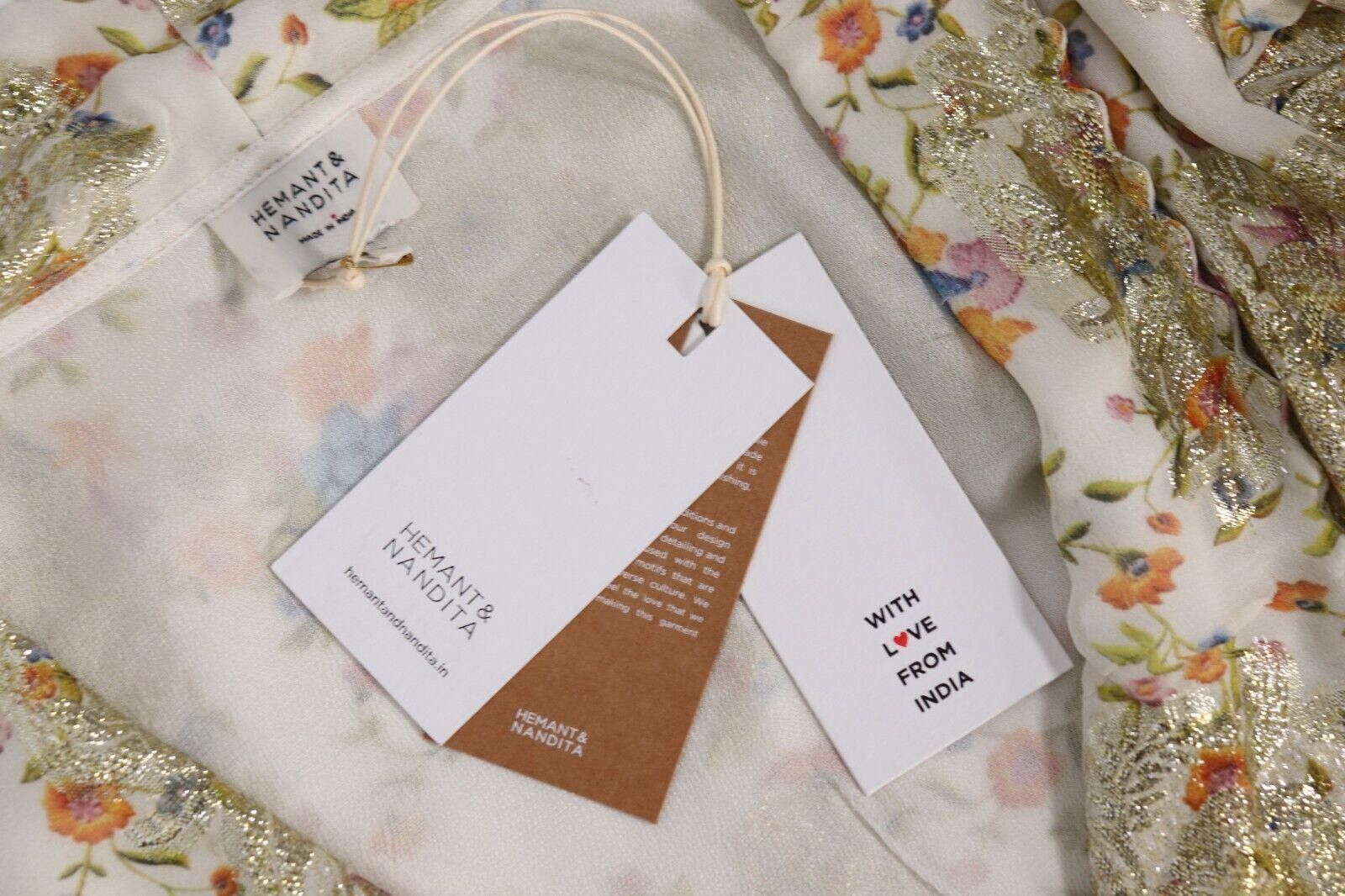 Designer Hemant & Nandita Women Medium Ivory Pied Floral Bodysuit NWT Size M / US 6-8 / IT 42-44 - 5 Thumbnail