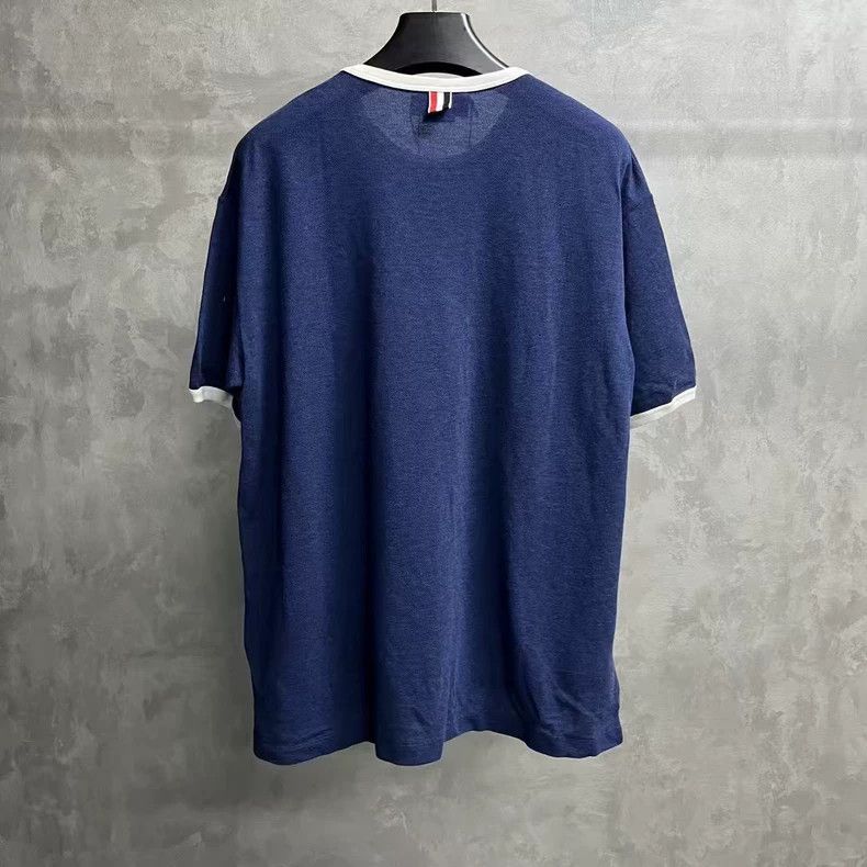 Thom Browne Thom browne The latest blue striped round-neck short-sleev Size US M / EU 48-50 / 2 - 2 Thumbnail