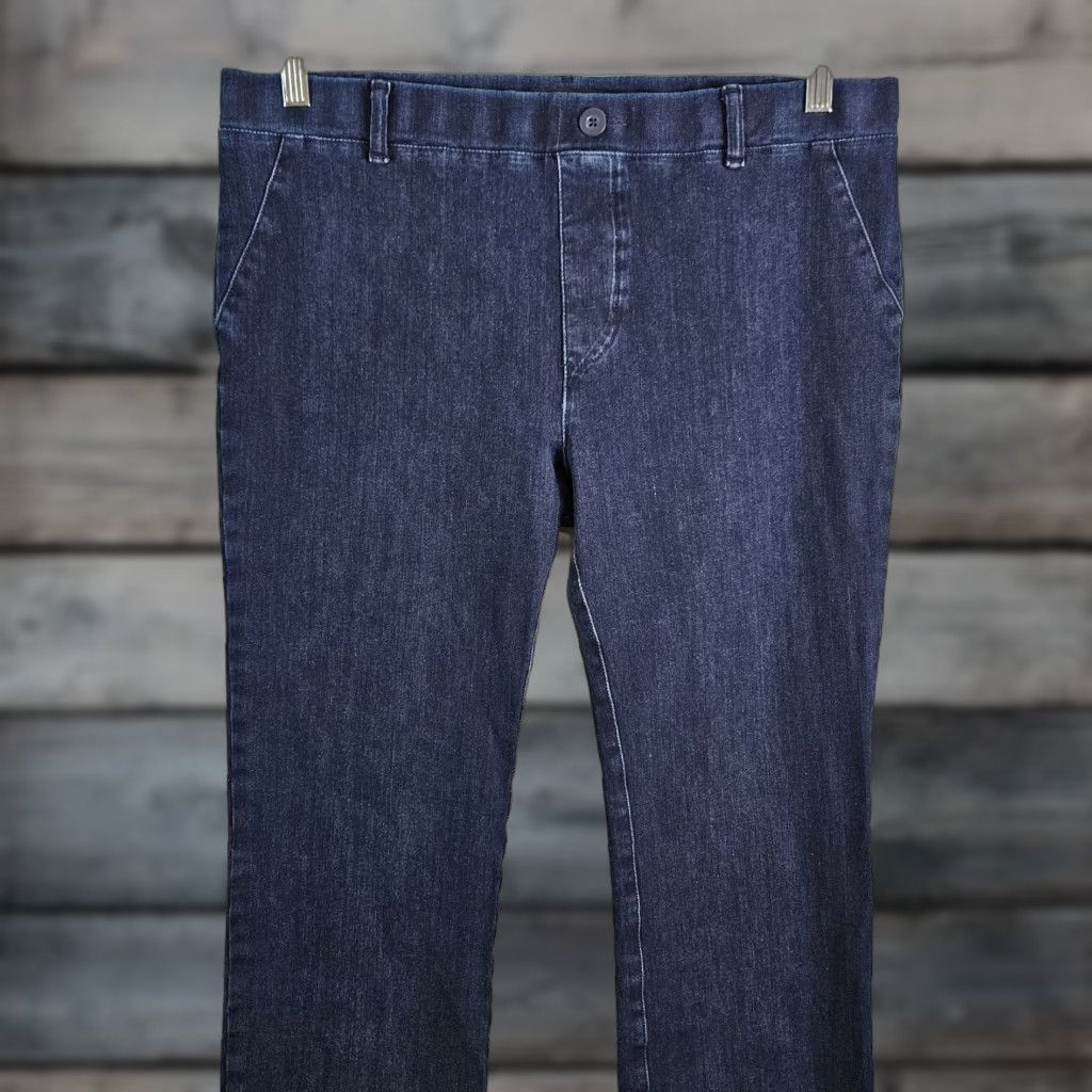 Vintage Betabrand Womens Jeans Straight Pull On XL Blue High Rise T Size 40" / US 18 - 1 Thumbnail