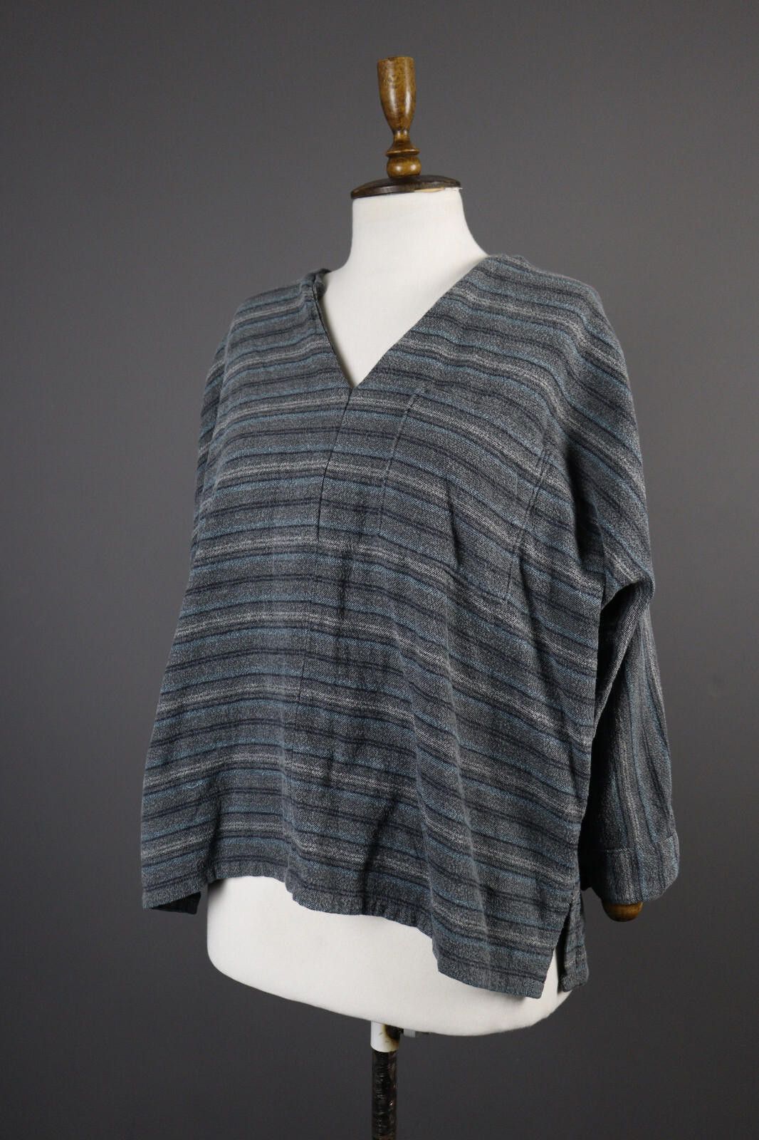 Woolrich Woolen Mills Woolrich Ladies Gray Stripe Long Sleeve Shirt Top Size S Size S / US 4 / IT 40 - 1 Thumbnail