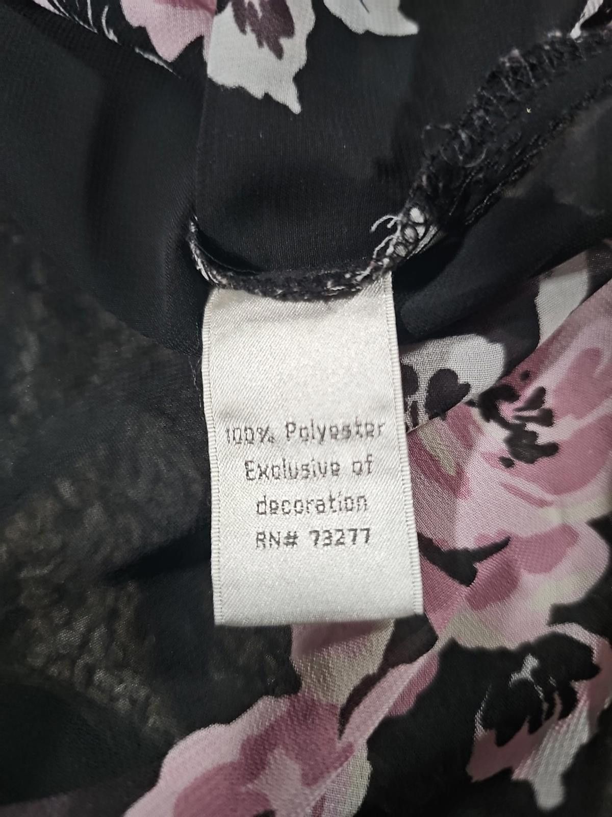 Designer LC Lauren Conrad Sheer Blouse Black Floral M Size M / US 6-8 / IT 42-44 - 6 Thumbnail