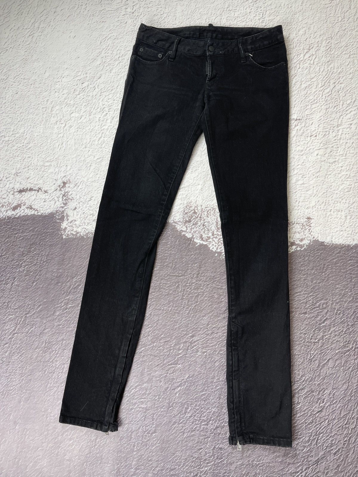 Dsquared2 Dsquared d2 black basic denim jeans pants leg zippers Size 28" / US 6 / IT 42 - 10 Thumbnail