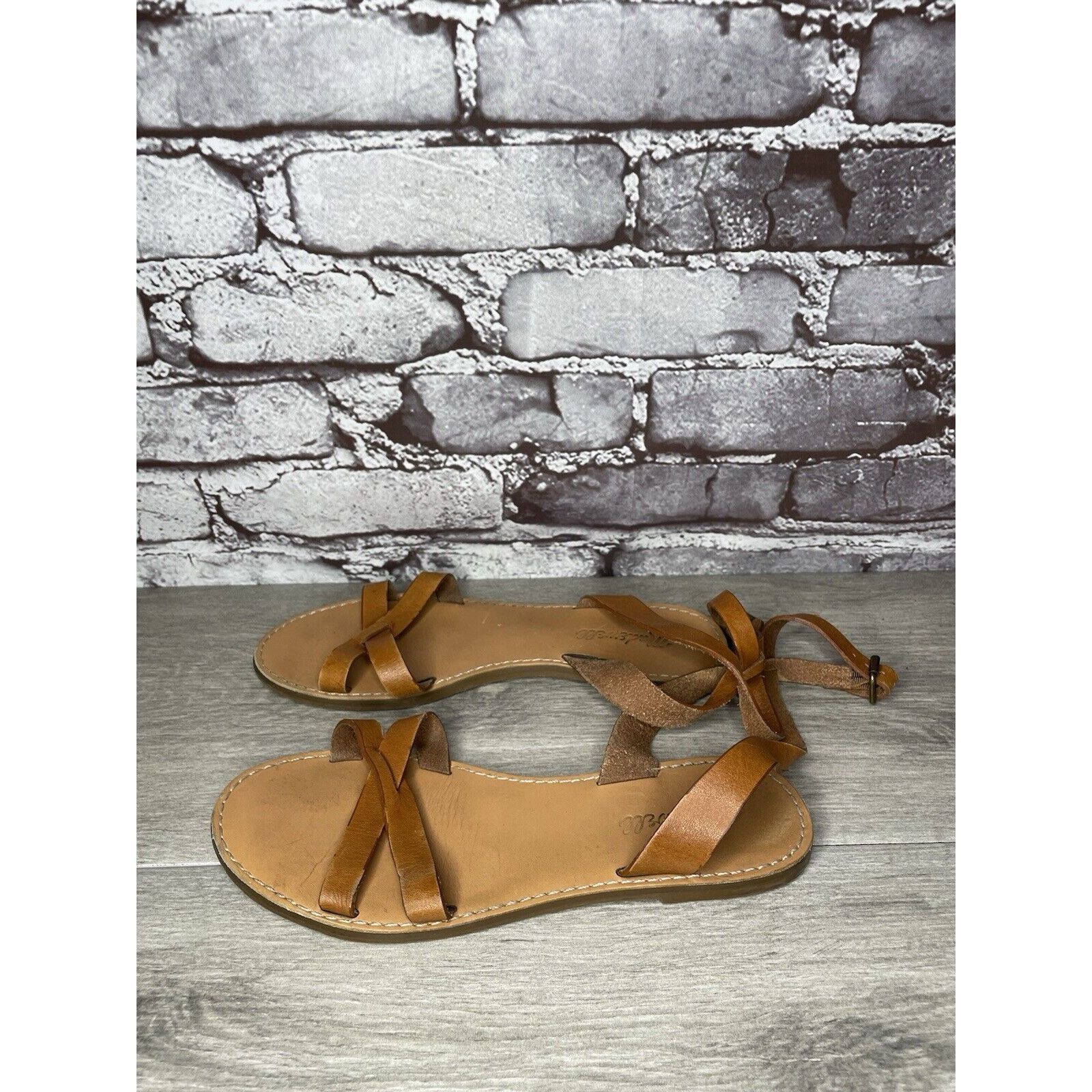 Madewell Madewell Brown Leather Casual Ankle Strap Flat Sandals Women Size US 7.5 / IT 37.5 - 18 Thumbnail