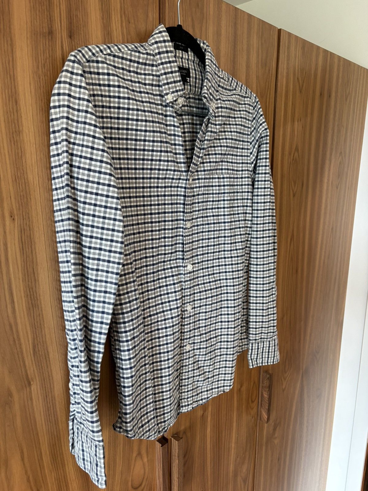 J.Crew Navy/Gray Plaid Check Oxford Cloth Button Down Size US S / EU 44-46 / 1 - 2 Thumbnail