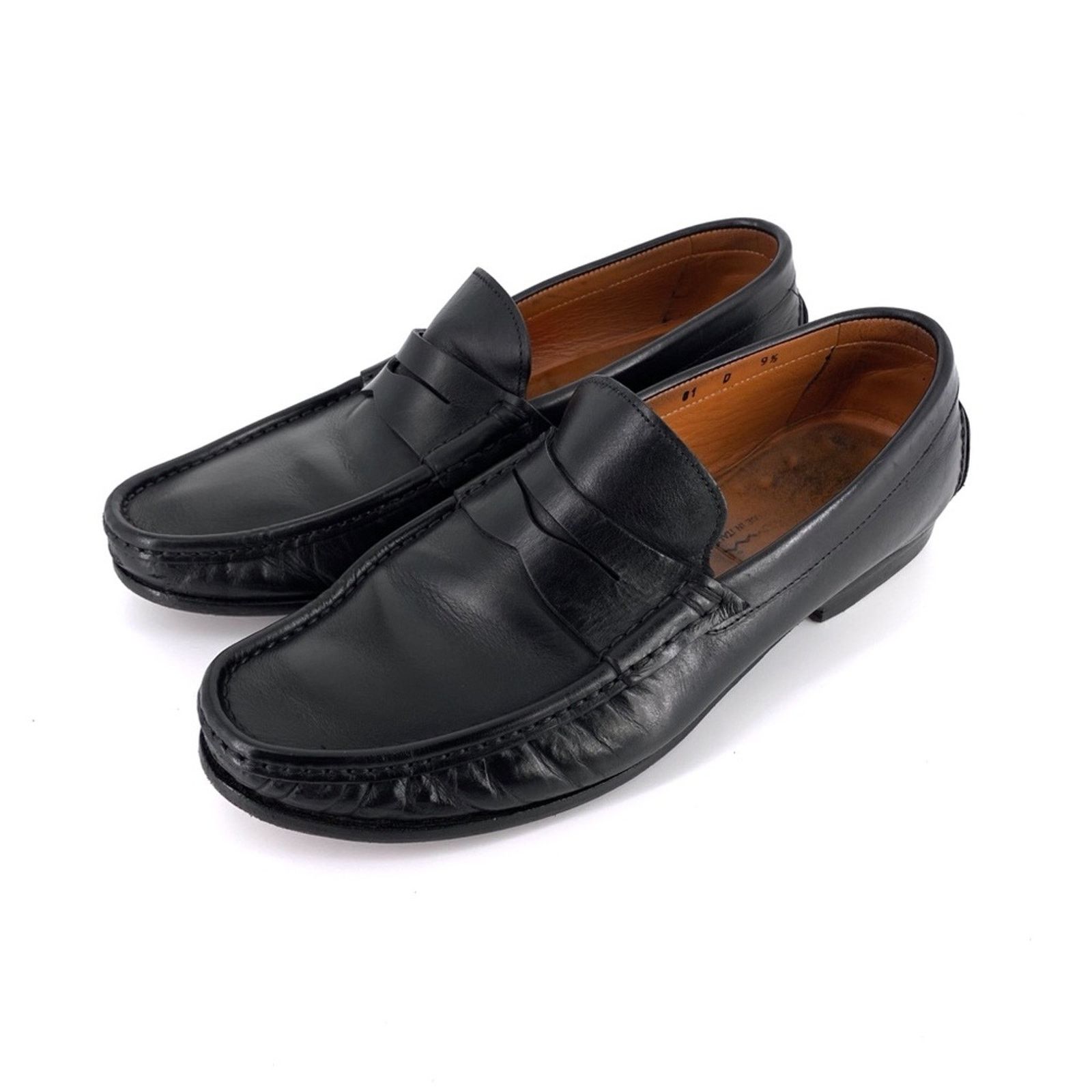 Santoni SANTONI Gavin Slip On Leather Penny Loafer Black 9.5 D Grailed