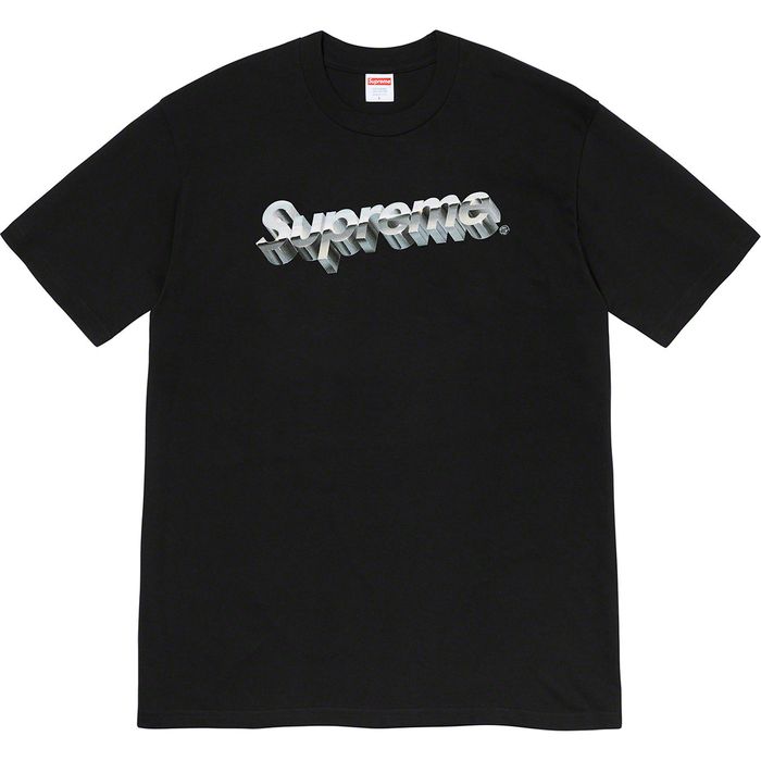 Supreme Supreme Chrome Logo Tee Black Large | Grailed