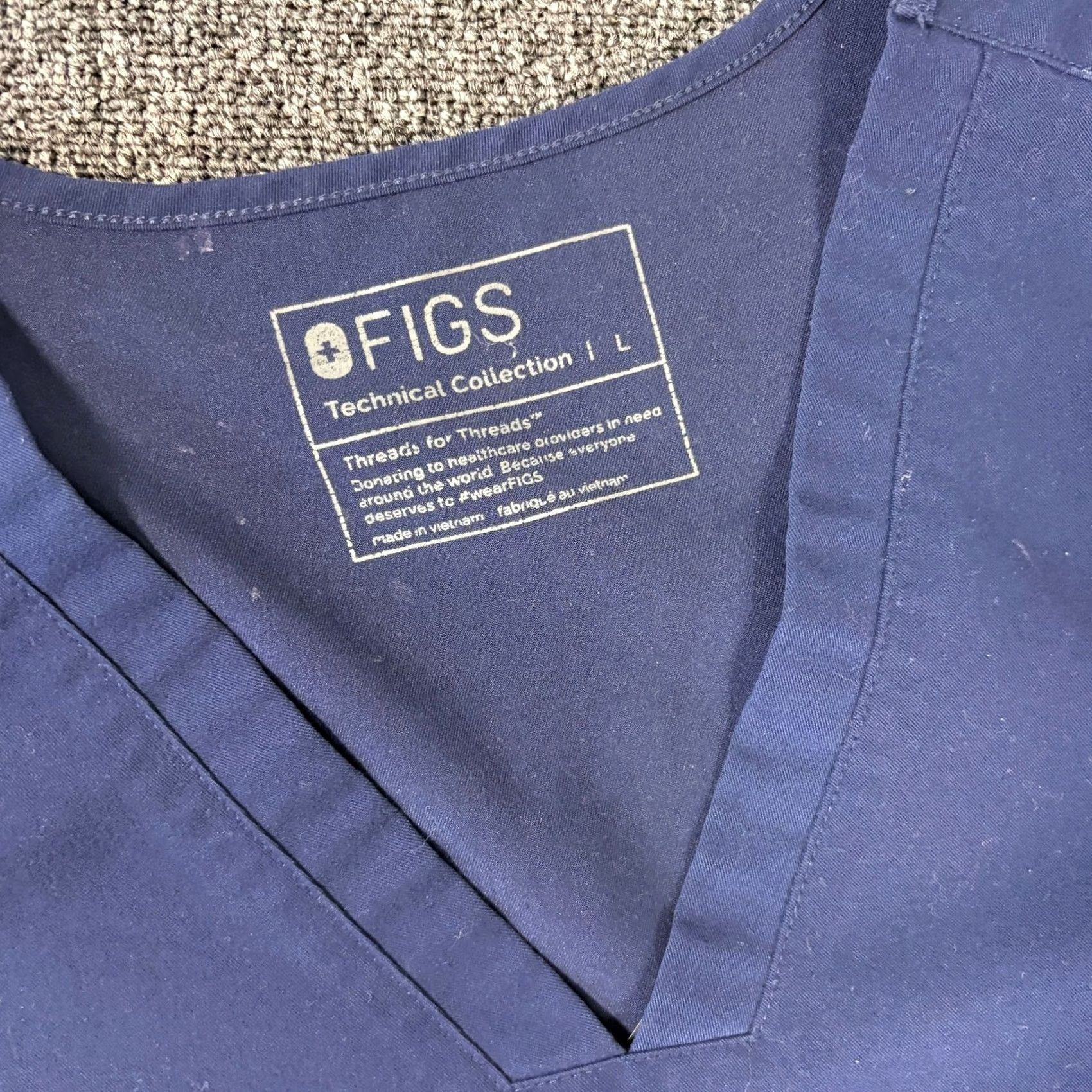 Vintage VINTAGE Y2K Figs Technical Collection Navy Scrubs Short Sleeve Top Women's Large Shirt Size L / US 10 / IT 46 - 3 Thumbnail