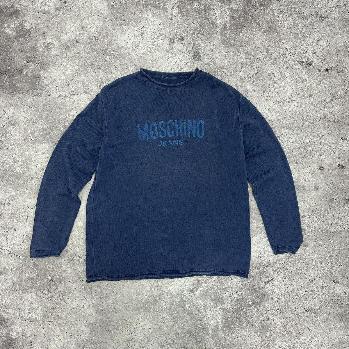 Moschino Vintage 90s Moschino Washed Faded knitted sweater y2k hype Size US XL / EU 56 / 4 - 1 Thumbnail