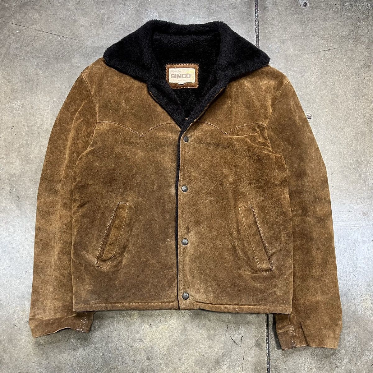 Vintage Vintage 70s 80s Simco Suede Leather Jacket Shearling Western ...