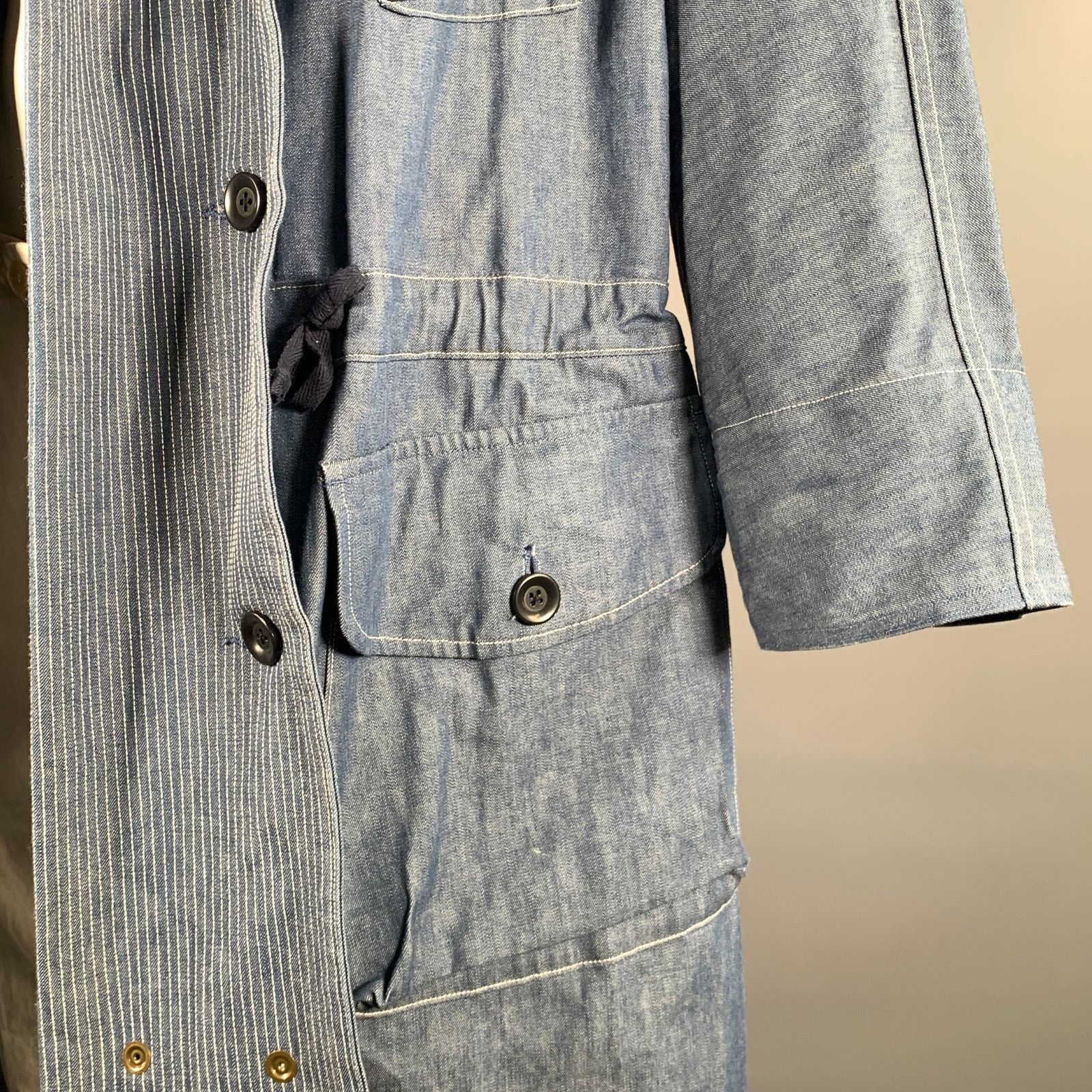 Kapital KAPITAL Size L Indigo Cotton Hooded Traggle Ring Coat Size US L / EU 52-54 / 3 - 7 Thumbnail