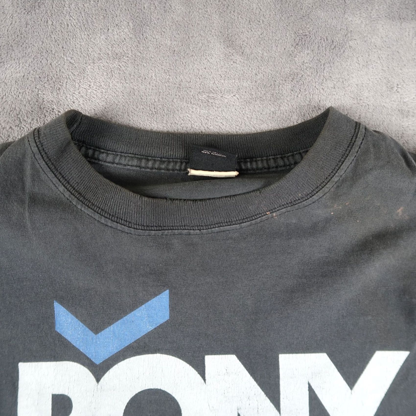 PONY VINTAGE Pony T-Shirt Mens Large Black 90s Graphic Print Crew Neck Long Sleeve Cotton USA Shirt Size US M / EU 48-50 / 2 - 4 Thumbnail