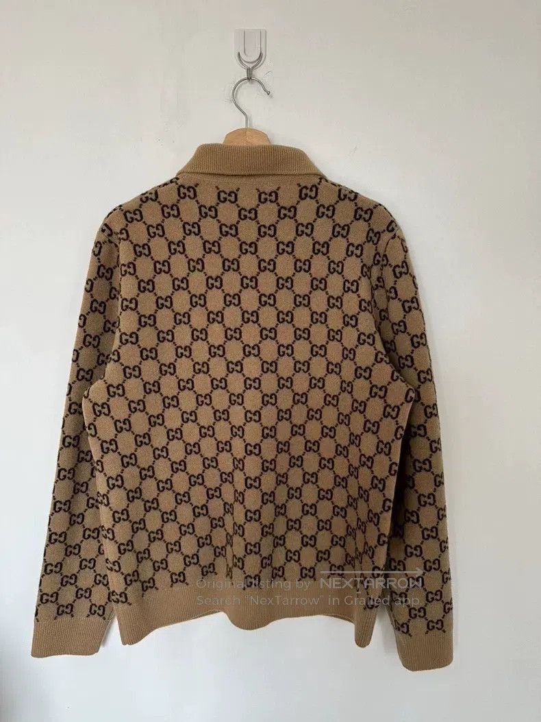 Gucci Gucci Old flower double G full print logo wool cardigan co Size S / US 4 / IT 40 - 2 Thumbnail