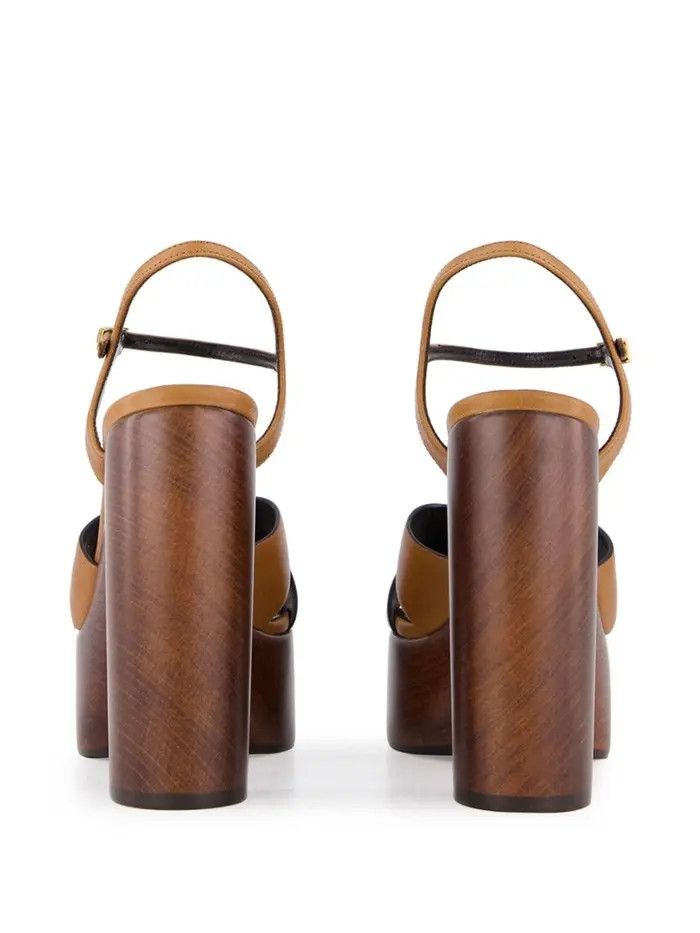 Saint Laurent Paris o1s1wg110925 Bianca Jota Heaven Platform Sandals in Brown Size US 12 / IT 42 - 3 Thumbnail
