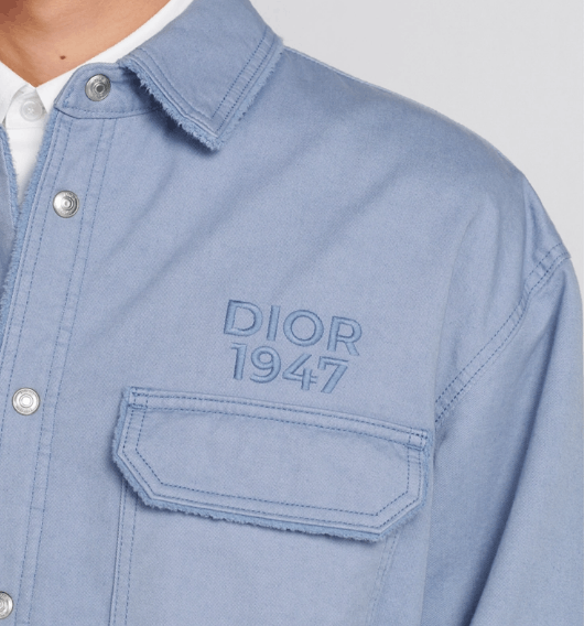 Dior o1w1db10525 413D58 Overshirt in Blue Size US L / EU 52-54 / 3 - 7 Thumbnail