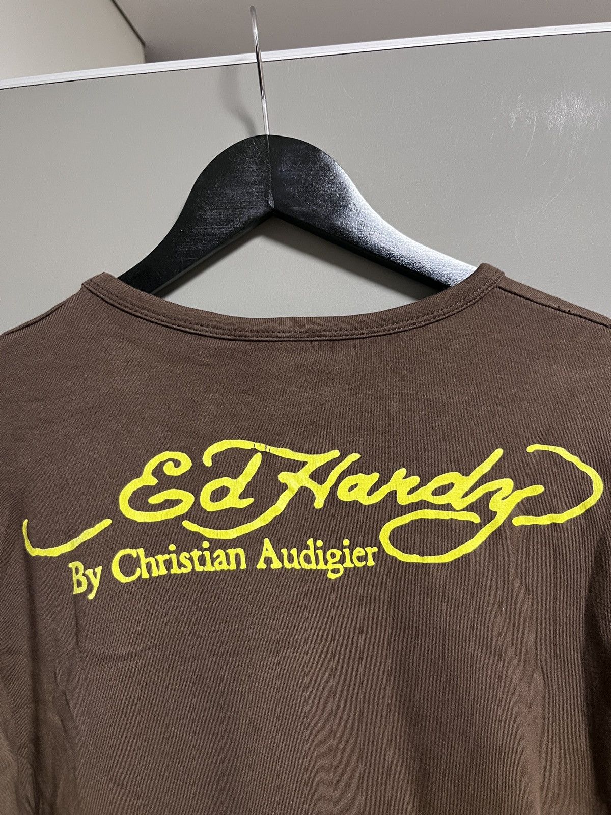 Christian Audigier × Ed Hardy Ed Hardy Panthera Print Y2K Brown Long Sleeve Size US XL / EU 56 / 4 - 10 Thumbnail