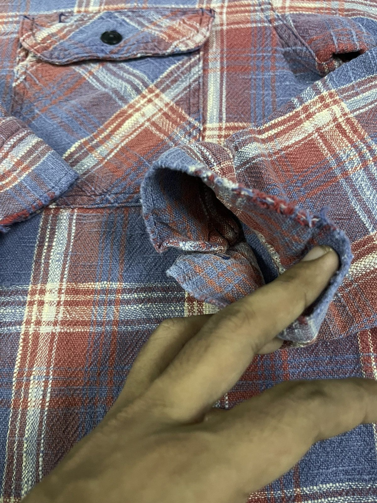 Sugar Cane 90s SUGAR CANE BUTTON UP SHIRT DISTRESSED Size US L / EU 52-54 / 3 - 6 Thumbnail