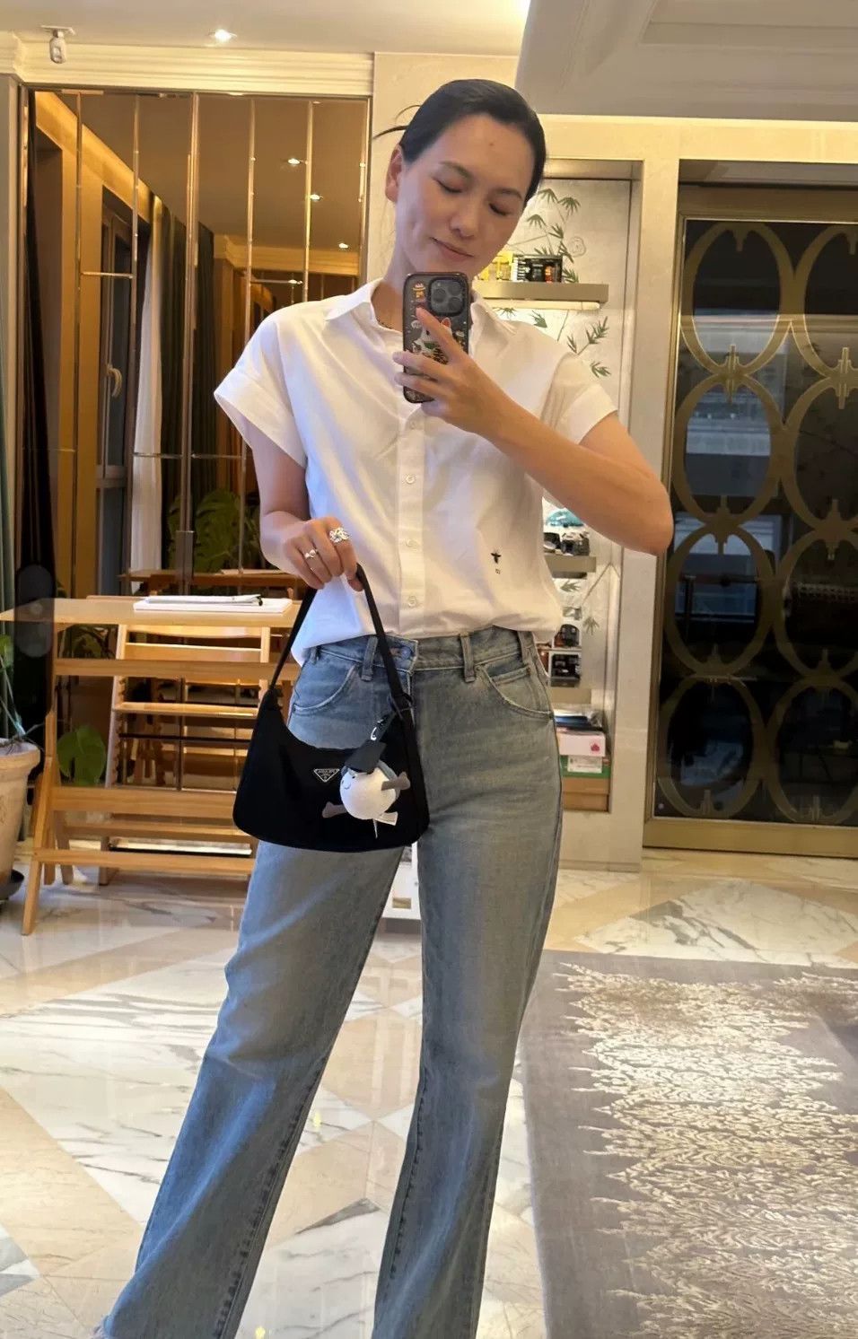 Dior Dior White Short-Sleeve Bee Embroidery Shirt Size XXS / US 00 / IT 34 - 1 Thumbnail