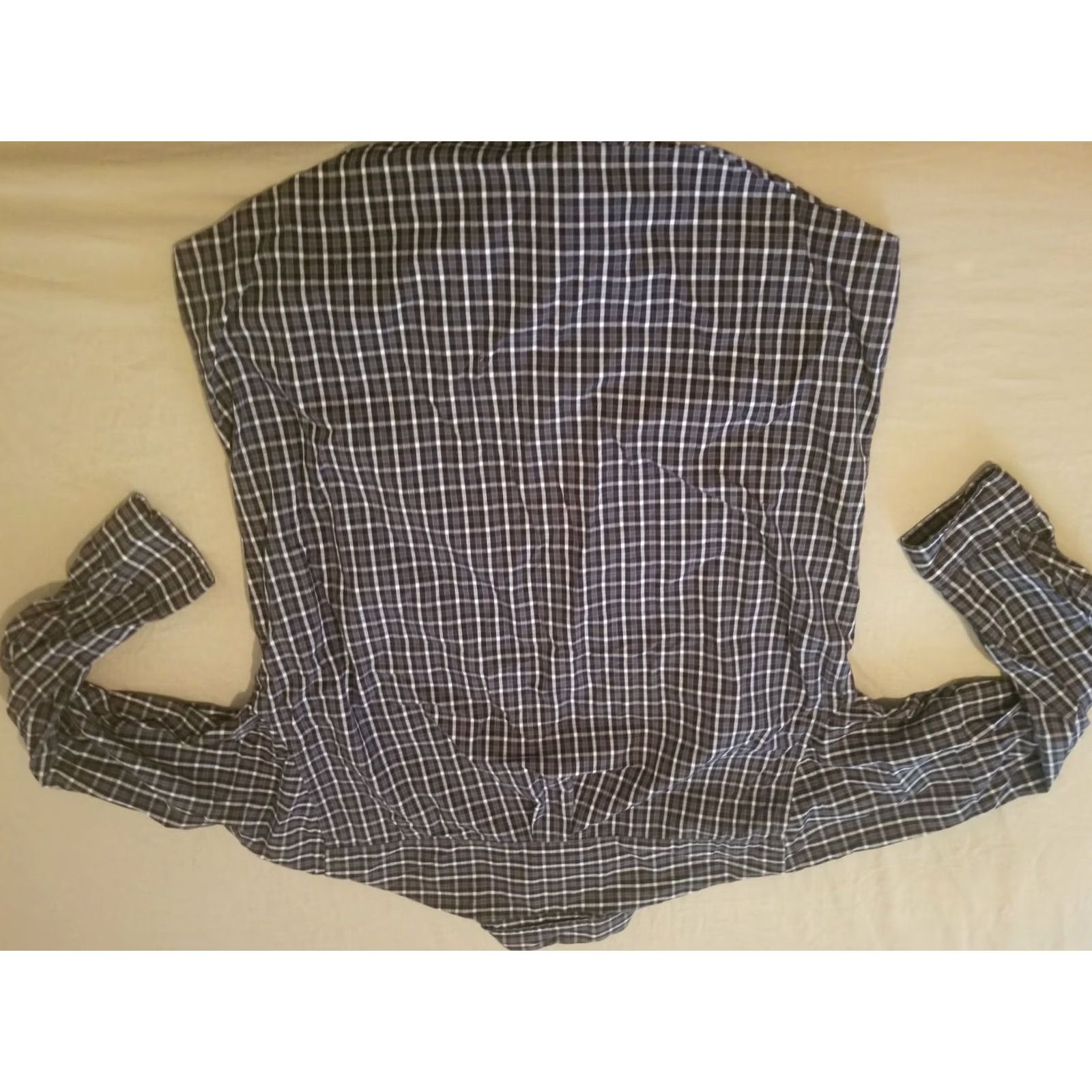 Brooks Brothers Mens Brooks Brothers Dress Shirt M Black Gray Button Cotton - Large Size 40R - 7 Thumbnail