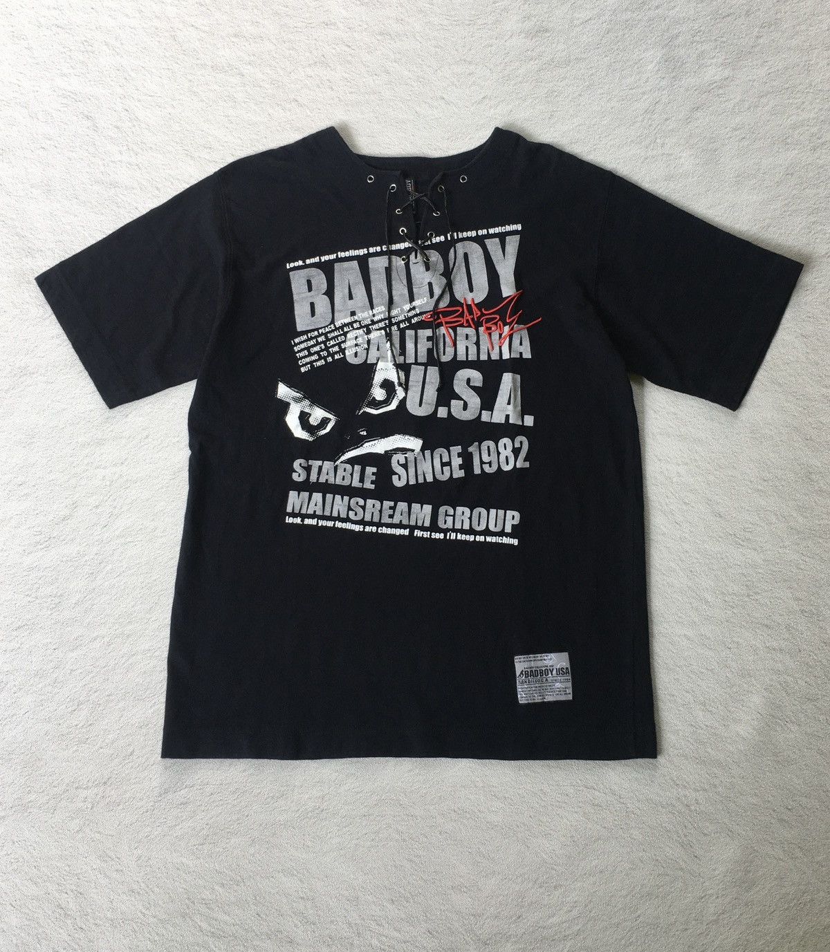 Japanese Brand 2000s Bad Boy Lace Up Tshirt Size US M / EU 48-50 / 2 - 1 Thumbnail