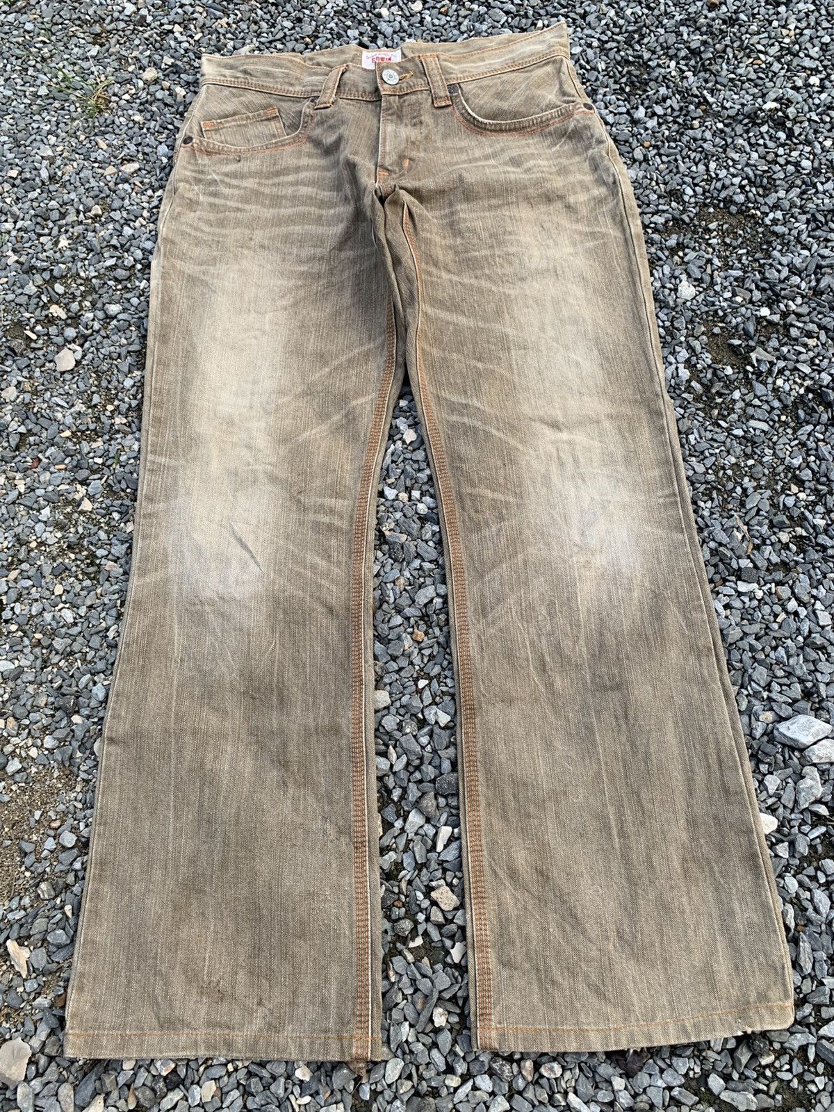 Edwin FLARE EDWIN XV BUCKLE BACK PUNK RUSTY JAPANESE DENIM Size US 33 - 3 Thumbnail
