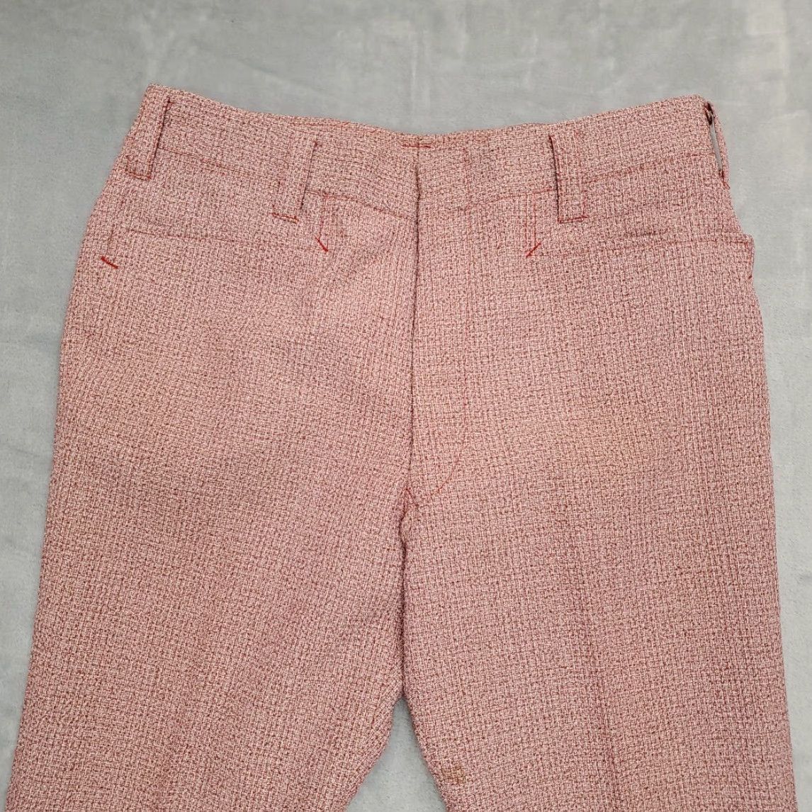 Vintage VINTAGE Well Worth Pants Mens 34x30 Red Western Sport Suit Slacks 70s Mod Trousers Size 34R - 3 Thumbnail