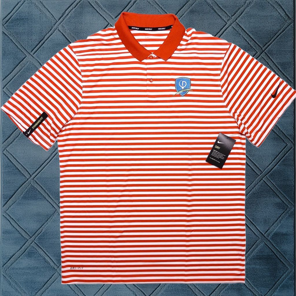 Nike Golf Polo Shirt Red Striped Large L 891853 Diamond Resorts Pga New Men Mens, Men's