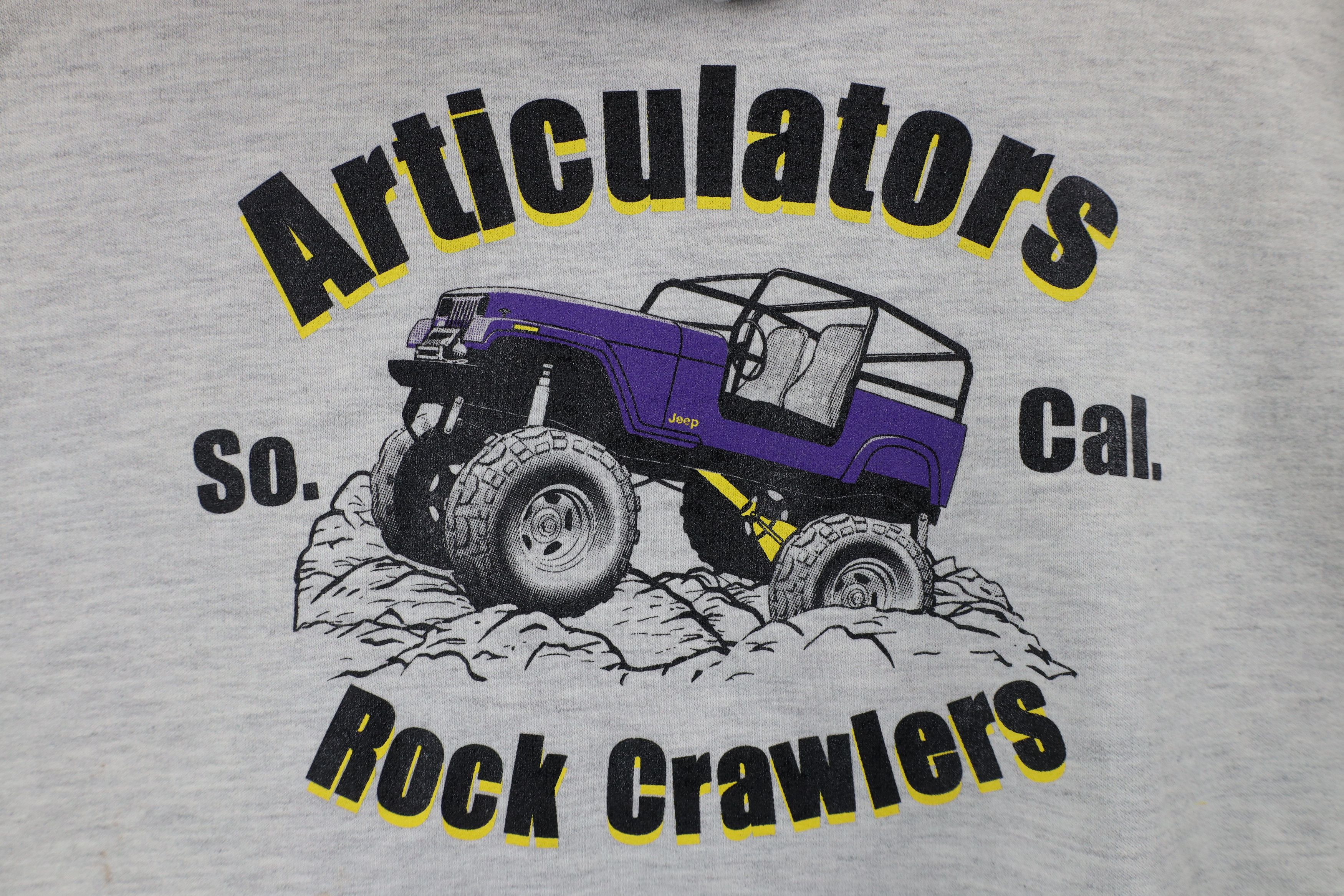 Vintage Vintage 90s Xtreme Articulator Rock Crawlers Hoodie Gray Size US XL / EU 56 / 4 - 13 Thumbnail