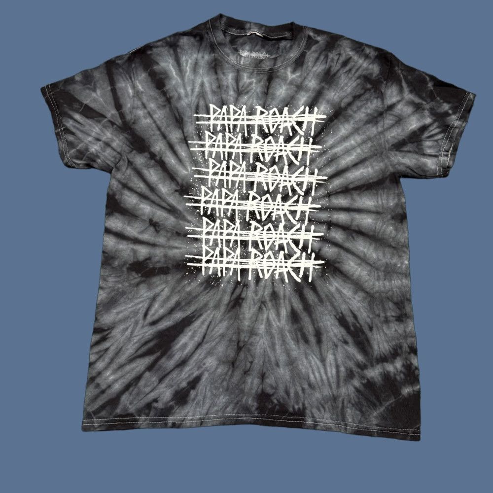 Vintage Paparoach Graphic T Shirt Men's M Gray Tie Dye Short Sleeve Rock Band Tee Size US M / EU 48-50 / 2 - 1 Thumbnail
