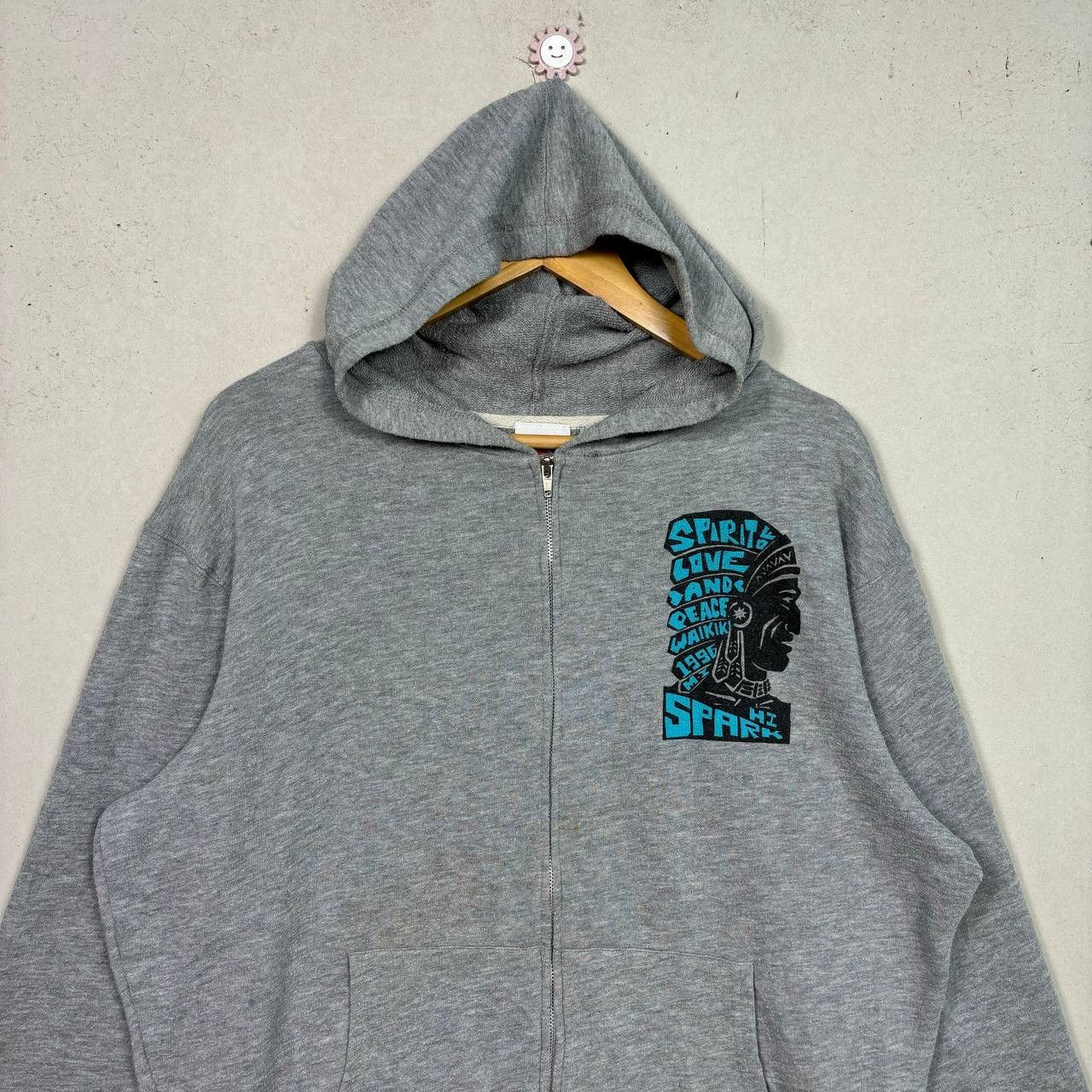 Japanese Brand VTG 1996 Spark Hawaii Wakiki Peace Surf Zip Hoodie Gray L Size US L / EU 52-54 / 3 - 4 Thumbnail