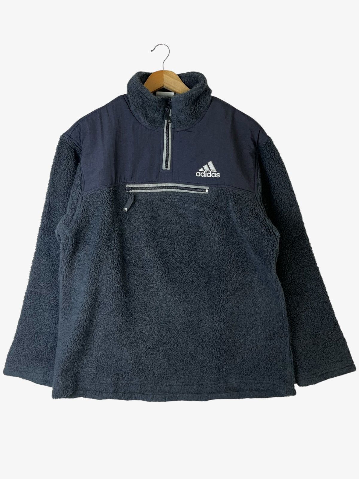 Adidas Vintage Adidas Fleece Anorak Pullover Jacket Size US L / EU 52-54 / 3 - 1 Thumbnail