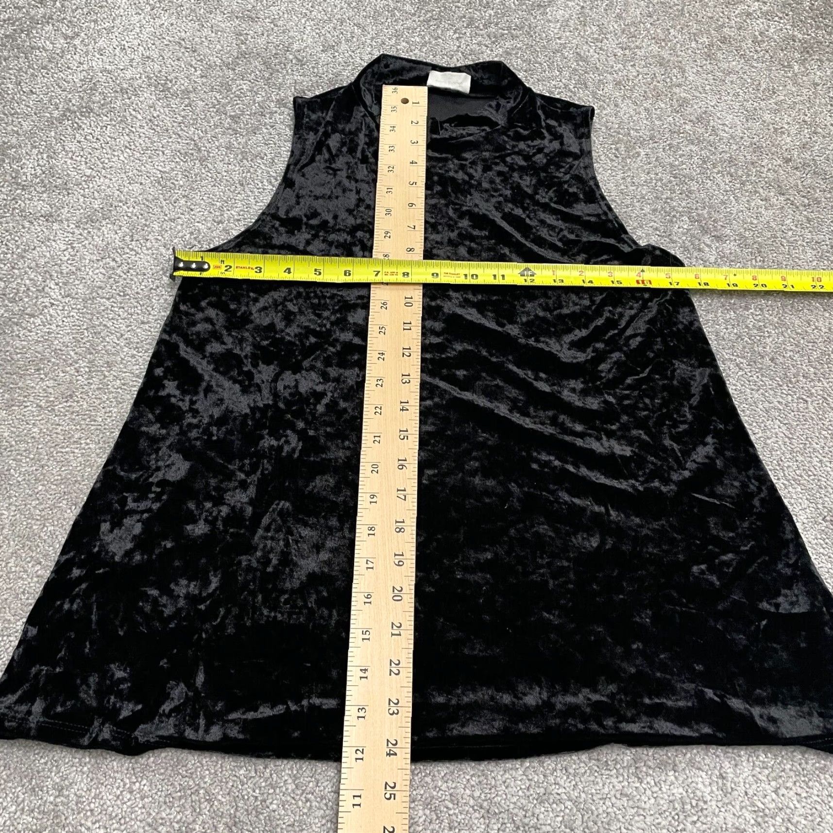 Velour Tree Kisses Velvet Shift Dress Womens M Black Sleeveless Crew Neck Velour Knee Length Casual Winter Spring Summer Size M / US 6-8 / IT 42-44 - 6 Thumbnail