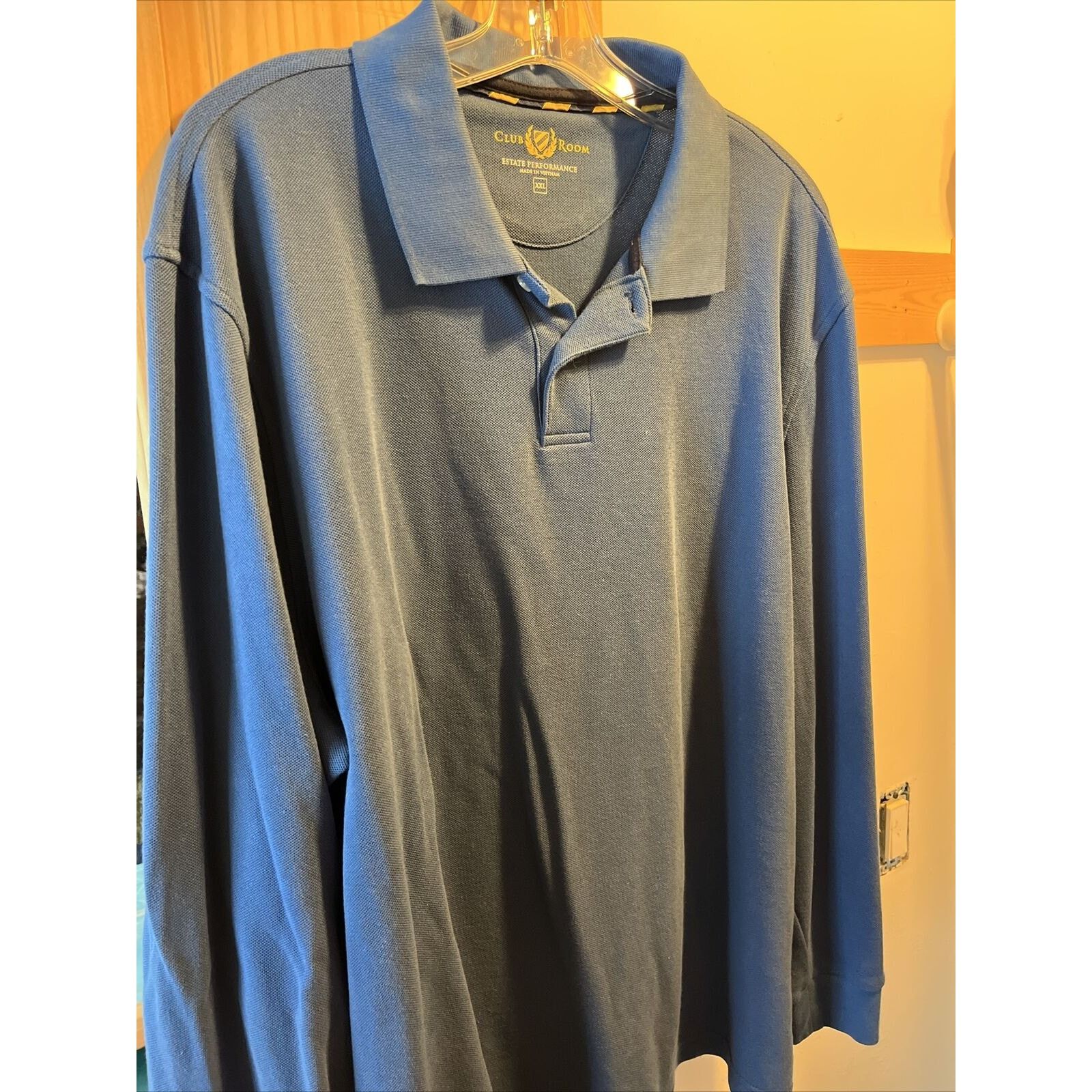 Club Room Club Room Men’s XXL Blue LS Button Cotton Blend Polo Shirt Size US XXL / EU 58 / 5 - 5 Thumbnail