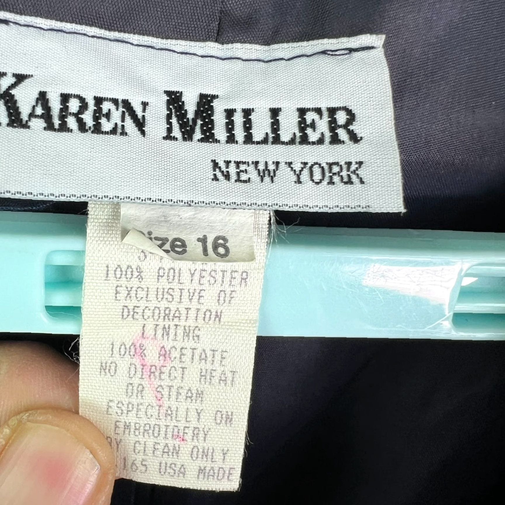 Karen Millen Karen Miller Blazer Womens Size 16 Blue Floral Embroidered Sequin 100% Polyester Lined Shawl Front One-Button Regular Fit Jacket Vintage: No Size XXL / US 16-18 / IT 52-54 - 3 Thumbnail
