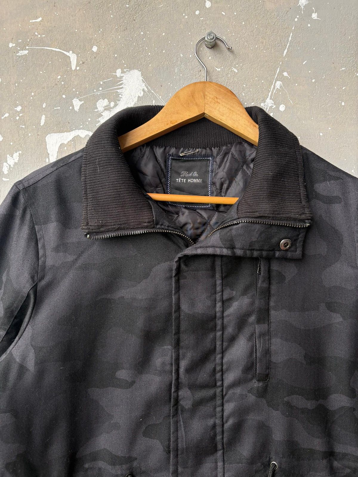 Issey Miyake Tete Homme by Issey Miyake Black Camo Tactical Parka Jacket Size US M / EU 48-50 / 2 - 4 Thumbnail