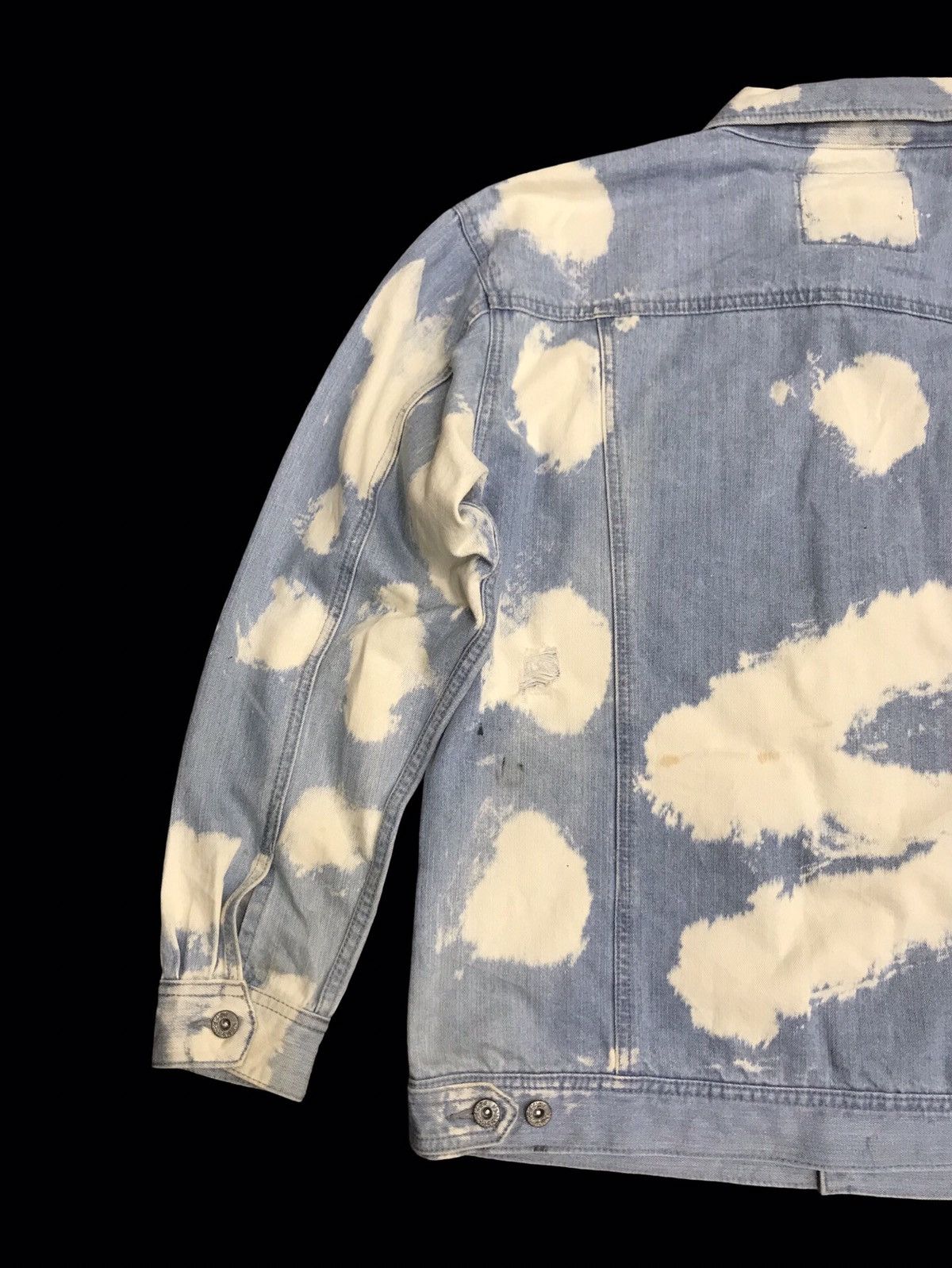Japanese Brand 💥DENIM ART💥CavariA Rare Bleached Japan Trucker Denim F229 Size US XL / EU 56 / 4 - 13 Thumbnail