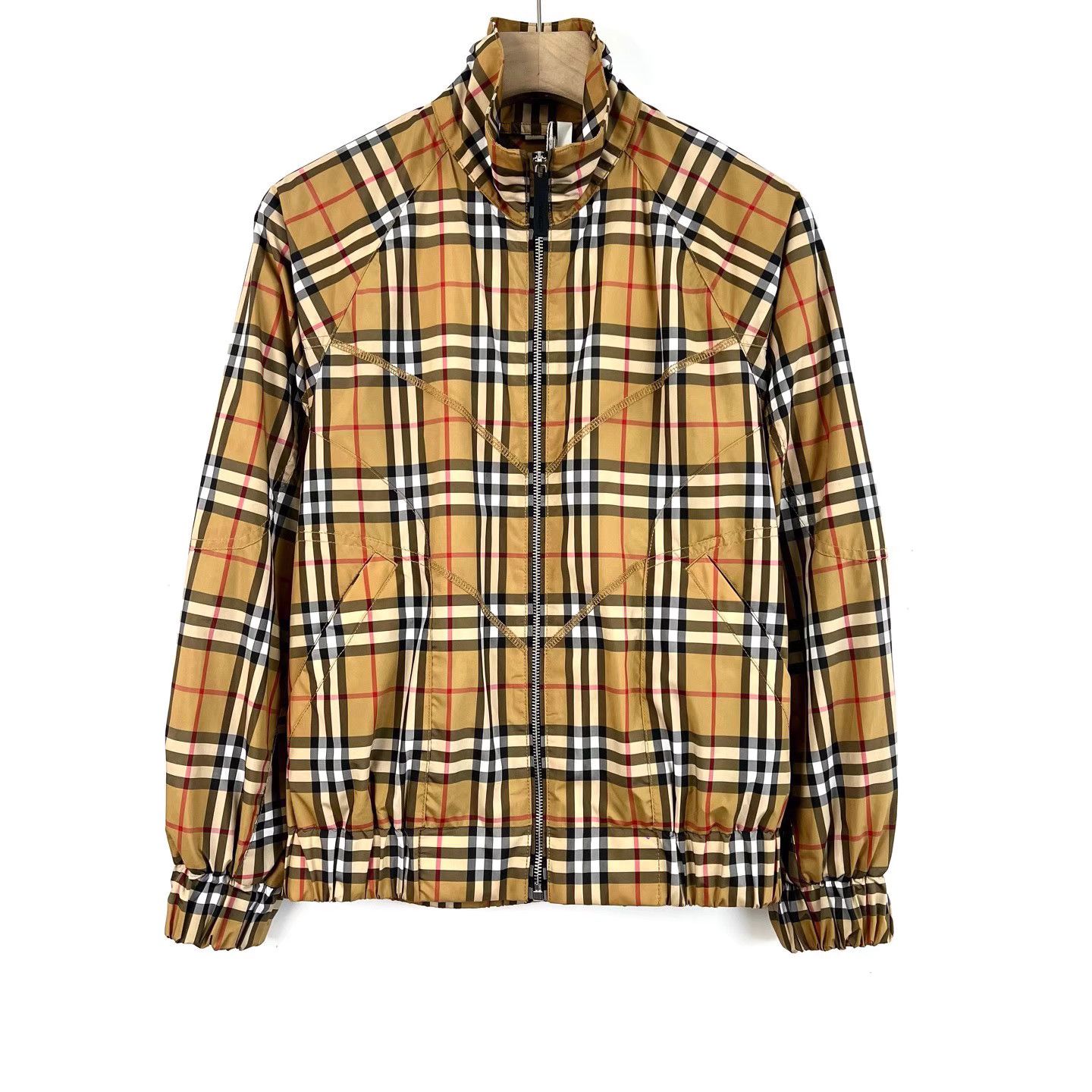 Burberry Burberry Check Stand Collar Zip-Up Long Sleeve Jacket K12 Size XXS / US 00 / IT 34 - 1 Thumbnail