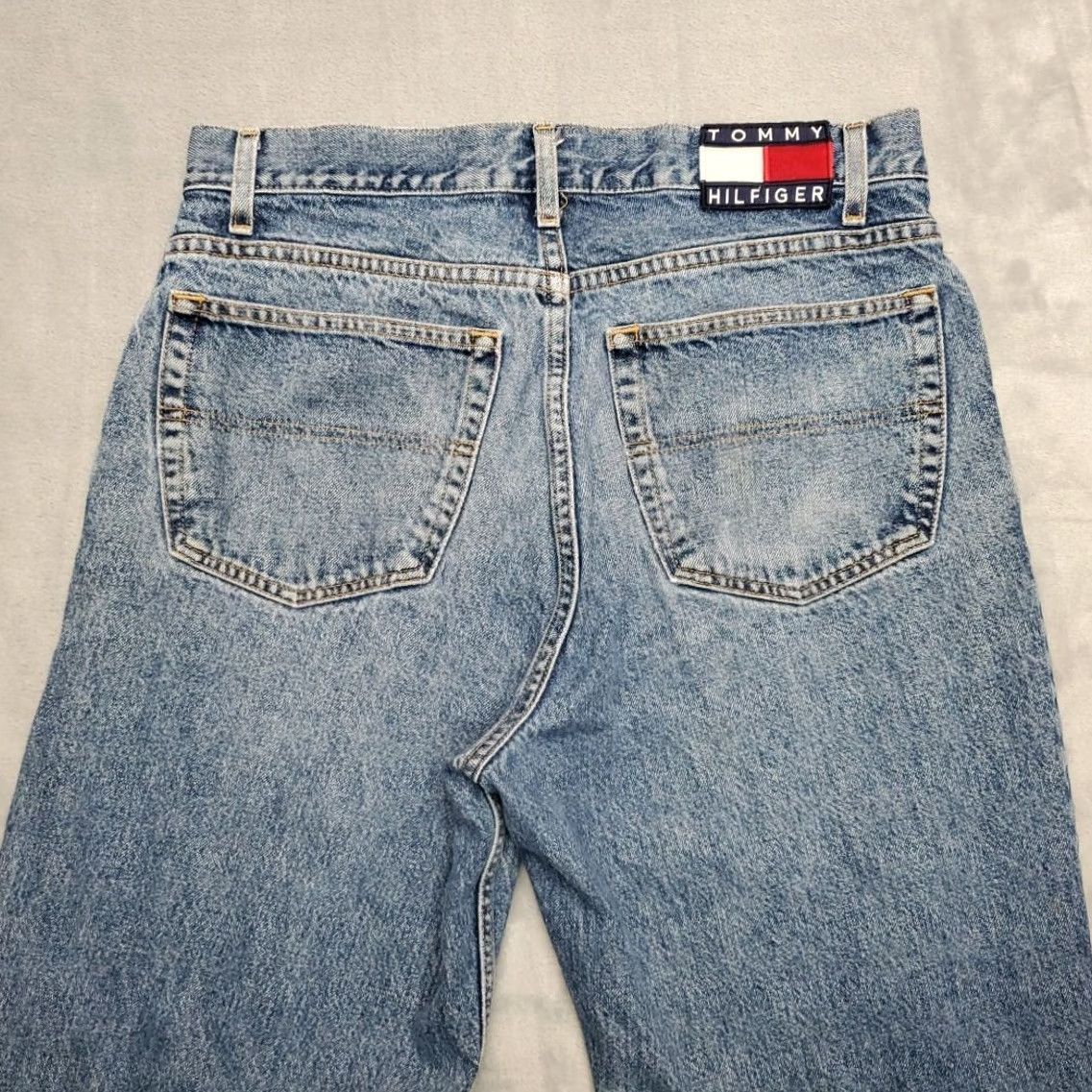 Tommy Hilfiger Vintage Tommy Hilfiger Jeans Mens 34x32 Faded Blue Denim Relaxed Loose Retro Y2K Jeans Mens 34 Blue 90s USAAmerican Mens Jeans Size US 34 / EU 50 - 6 Thumbnail