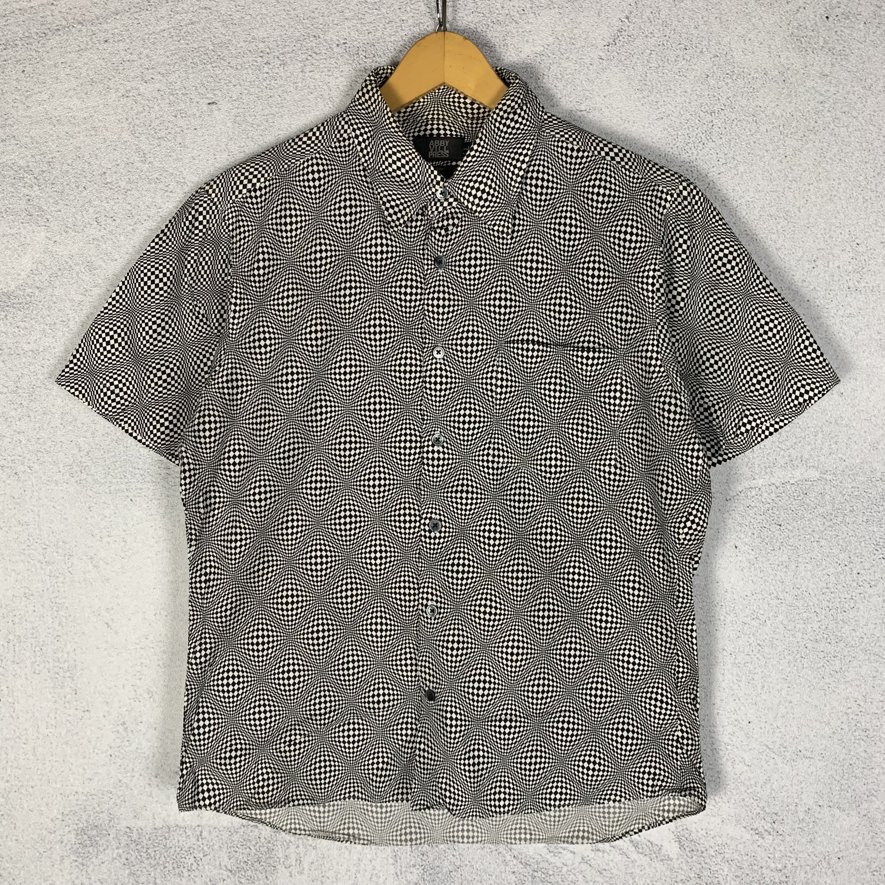 Japanese Brand Abby Vill Press Psychedelic Printed Shirt Checkered Size US L / EU 52-54 / 3 - 1 Thumbnail