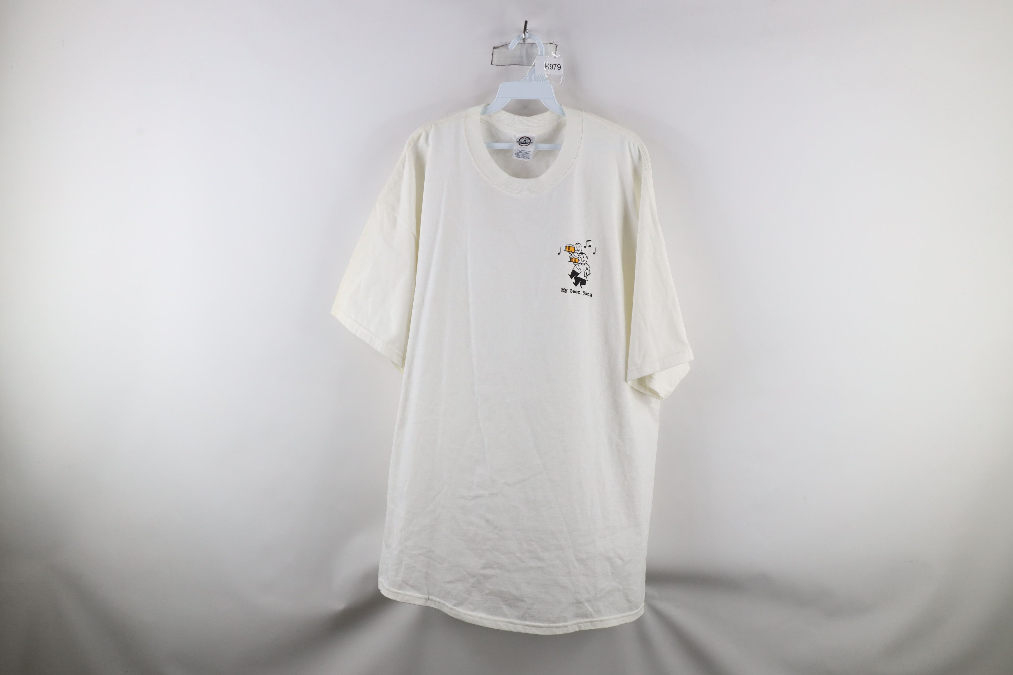 Vintage Vintage 90s Streetwear Out Funny My Beer Song T-Shirt White Size US XXL / EU 58 / 5 - 1 Thumbnail