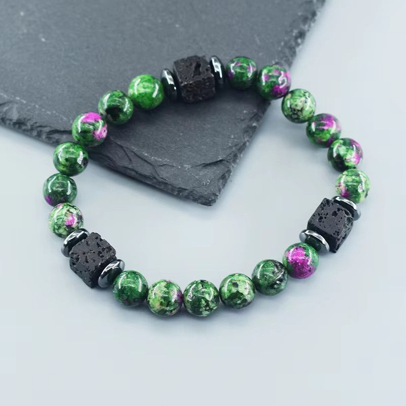Jewelry × Vintage 8mm Black Block Volcanic Stone Bracelet Size ONE SIZE - 3 Thumbnail