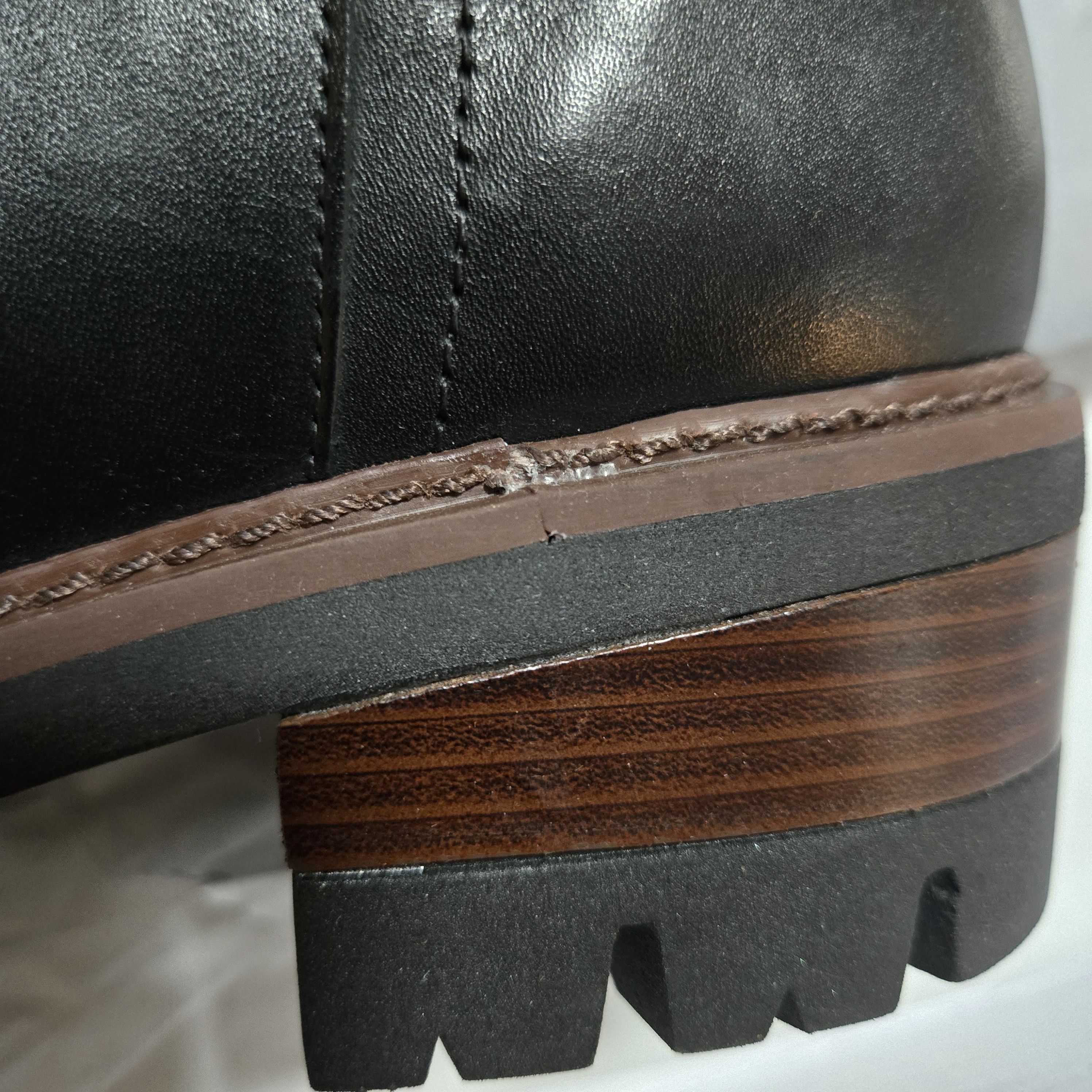 Other Arezzo Bota Leather Pull On Block Heel~Knee-High Boots~ Size US 8.5 / IT 38.5 - 2 Thumbnail