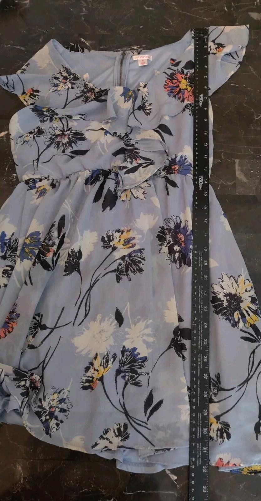 Other Xhilaration Womens Blue Floral Dress Size Medium M Beach flo Size 32" / US 10 / IT 46 - 11 Thumbnail
