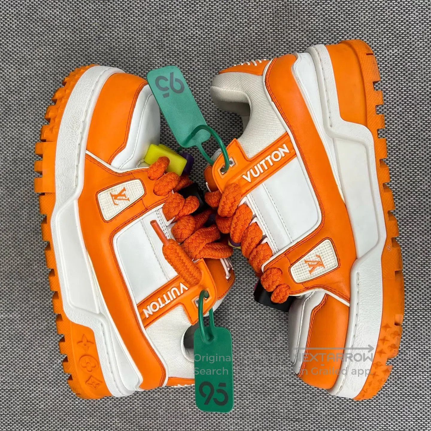 Louis Vuitton Orange Low-Top Sneakers with Colorful Accents Size 6.5. Size US 6.5 / EU 39-40 - 3 Thumbnail